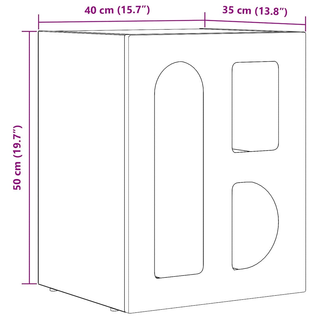 Éjjeli asztal ELST Öreg fa 40 x 35 x 50 cm Faanyag