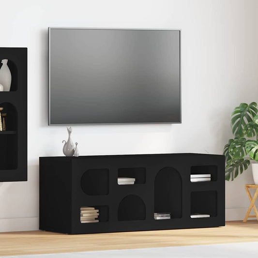 TV szekrény Fekete 100 x 35 x 40 cm Faanyag