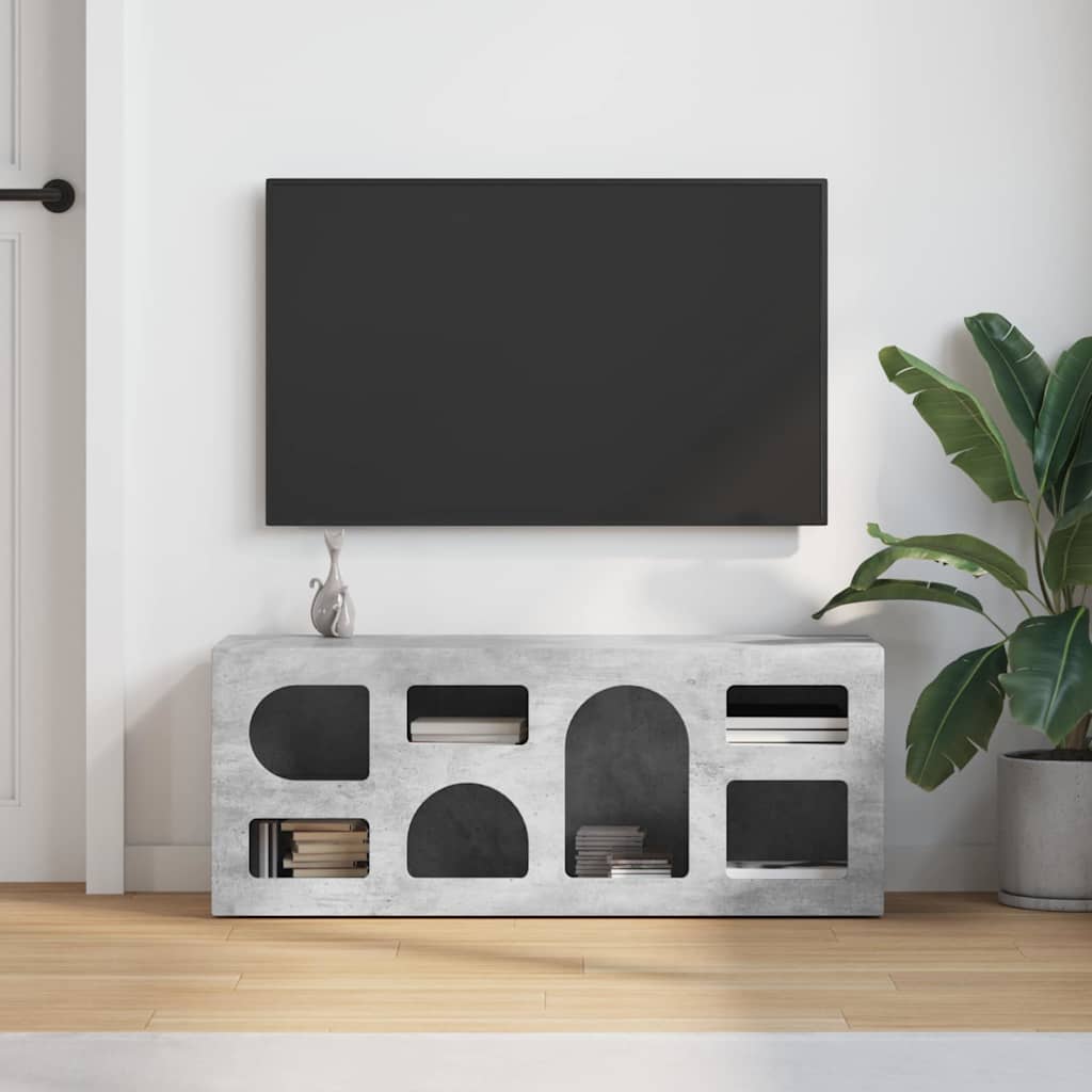 TV szekrény ELST 100 x 35 x 40 cm Beton Szürke Szerelt Fa
