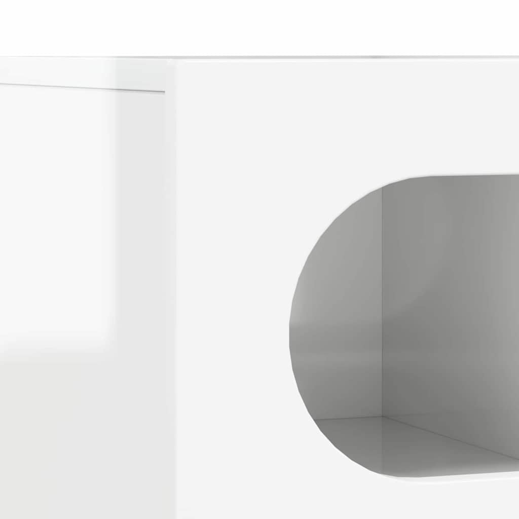 TV szekrény Magas Fényű Fehér 100 x 35 x 40 cm Faanyag