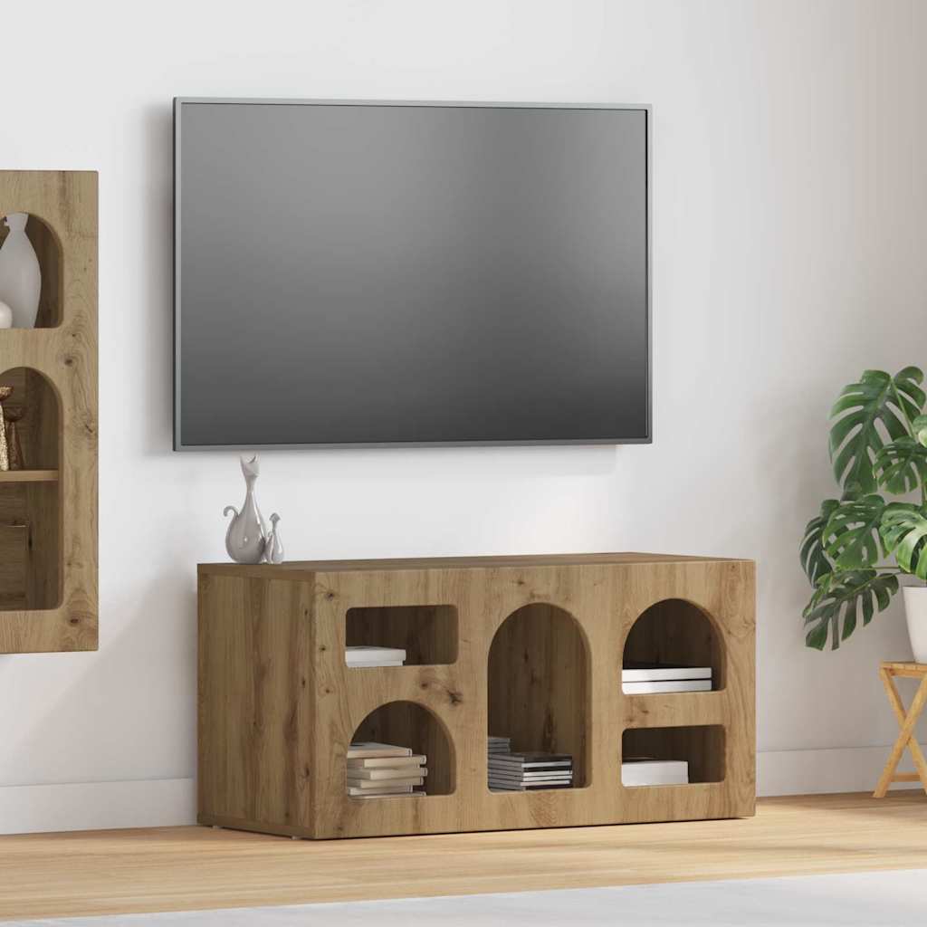 TV szekrény ELST 80 x 35 x 40 cm Artisan tölgy Szerelt Fa