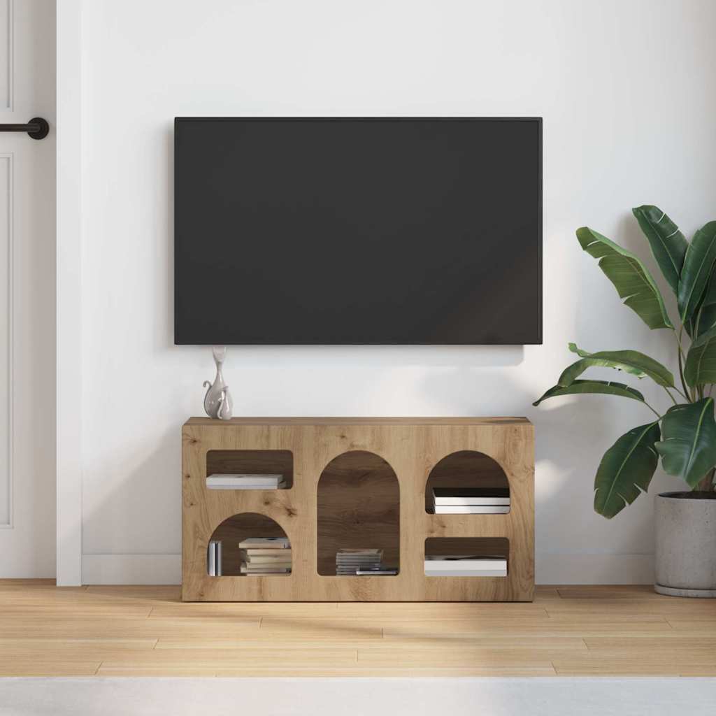 TV szekrény ELST 80 x 35 x 40 cm Artisan tölgy Szerelt Fa