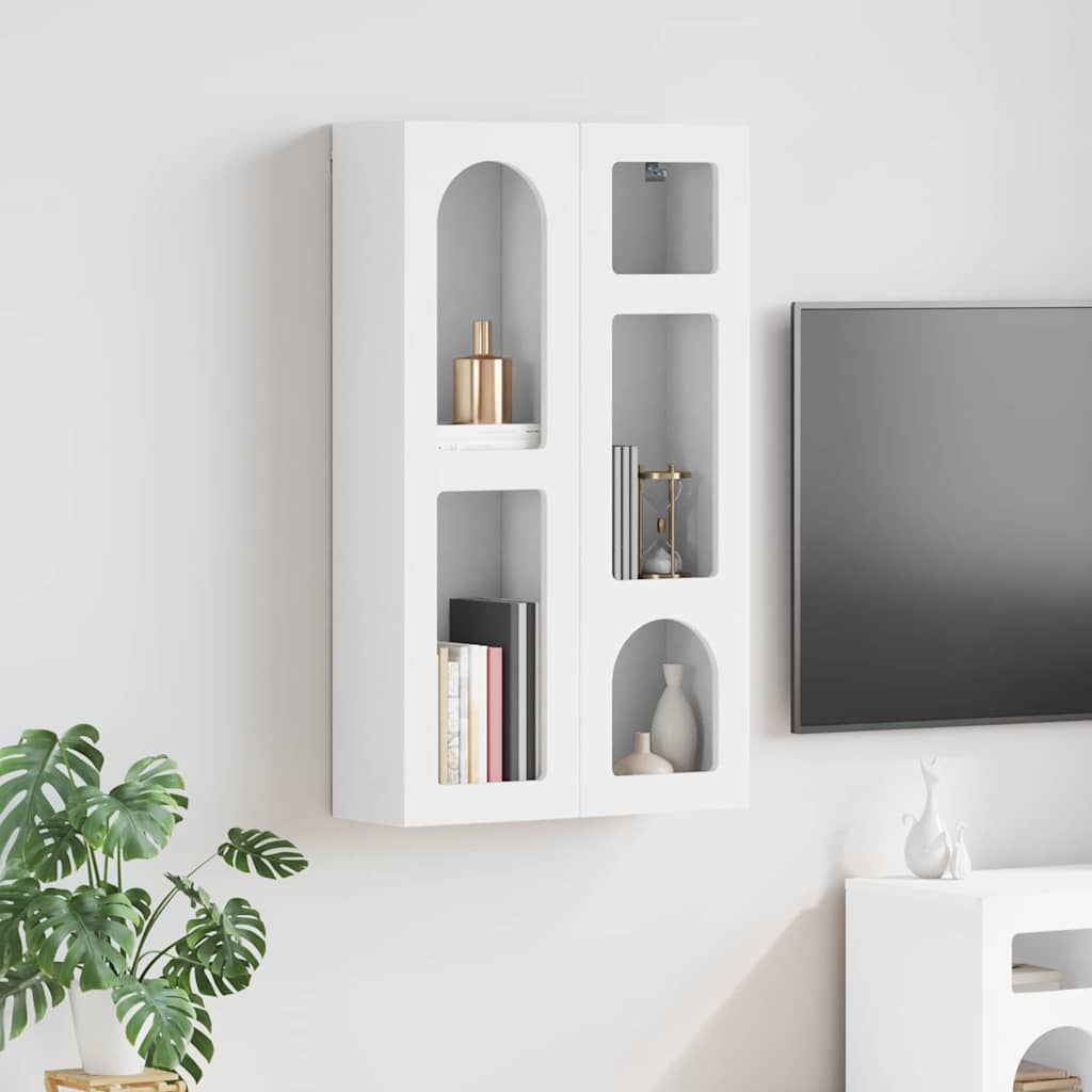 Függő szekrény polcokkal ELST Fehér 59 x 20 x 100 cm Szerelt Fa