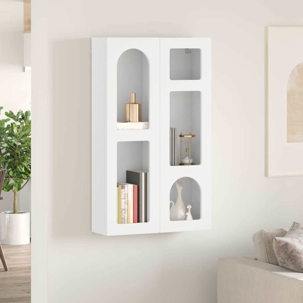 Függő szekrény polcokkal ELST Fehér 59 x 20 x 100 cm Szerelt Fa