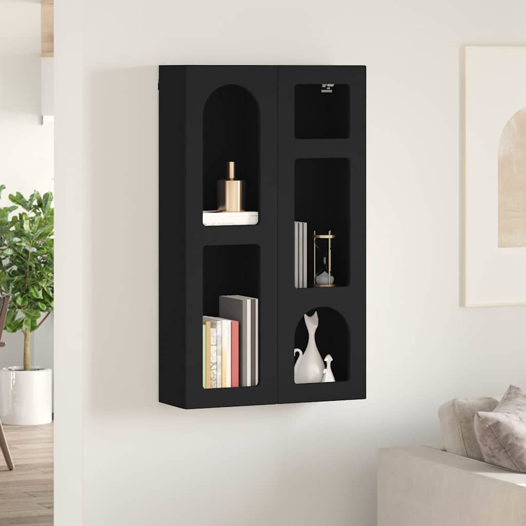 Függő szekrény ELST Fekete 59 x 20 x 100 cm Szerelt Fa