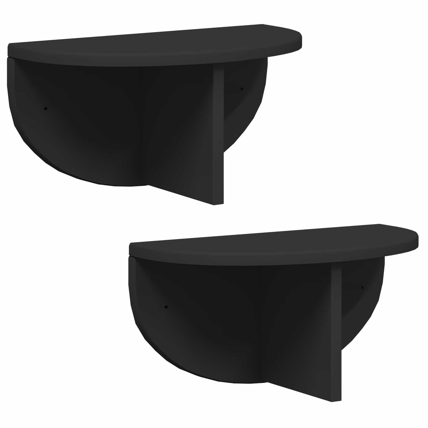Falpolc Falra szerelhető 2 pcs Fekete 38 x 19 x 19 cm