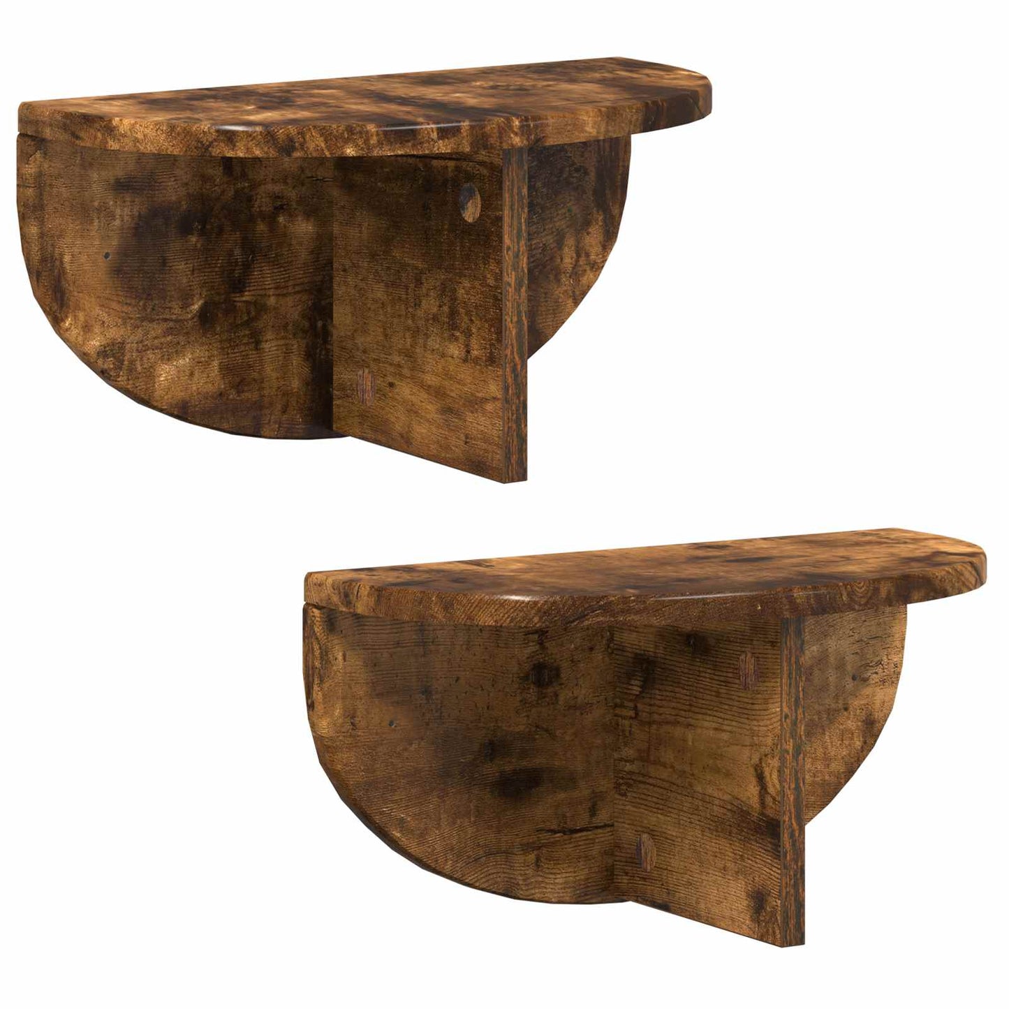 Falpolc Falra szerelhető 2 pcs Füstölt tölgy 38 x 19 x 19 cm