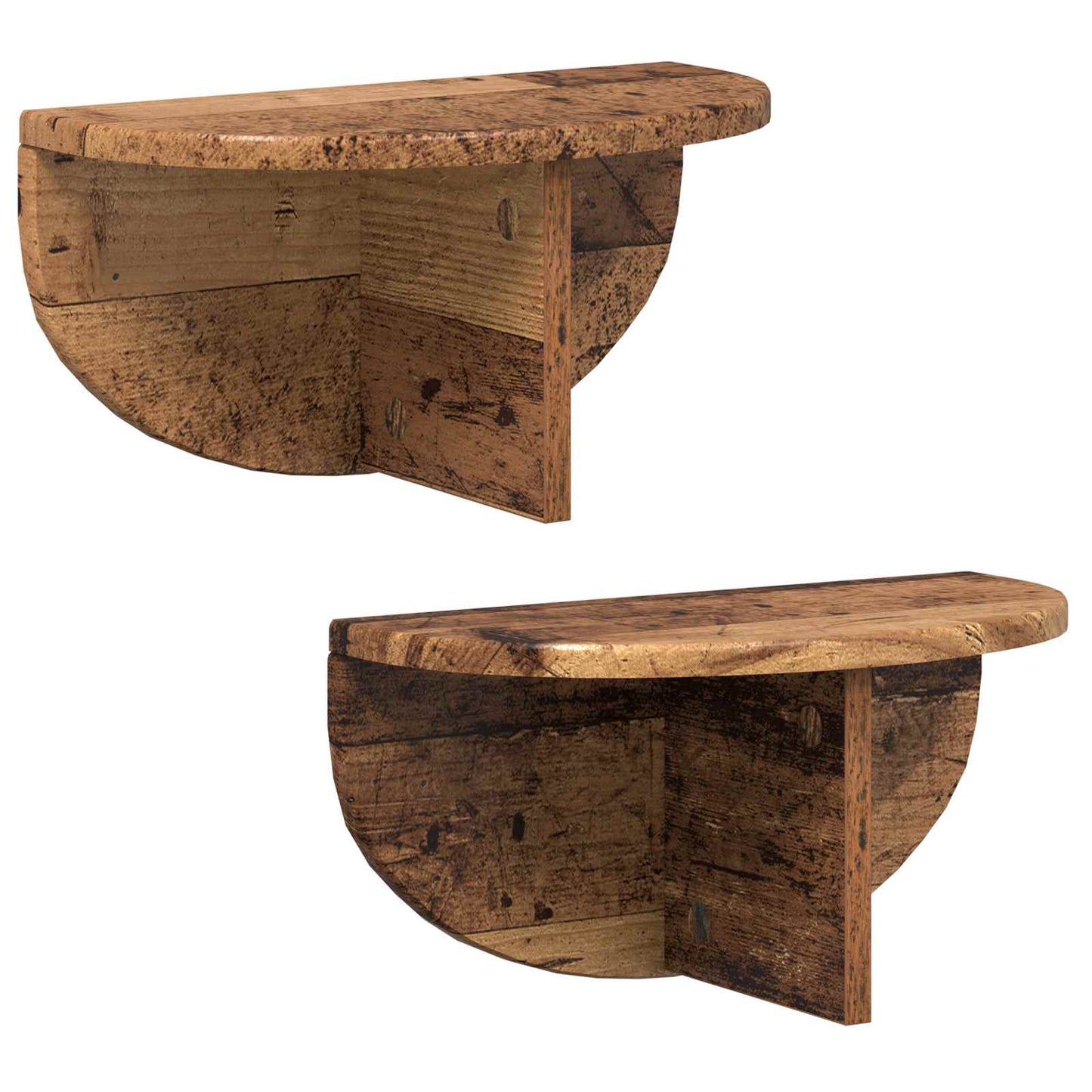 Falpolc Falra szerelhető 2 pcs Öreg fa 38 x 19 x 19 cm