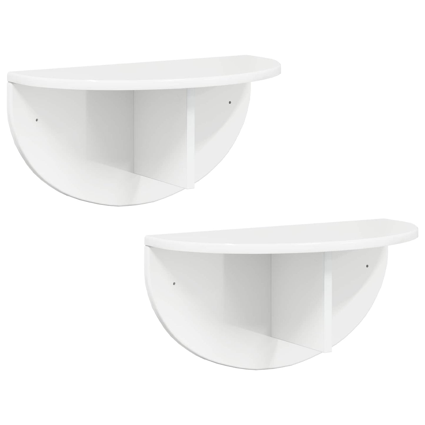 Falpolc 2 pcs Magas Fényű Fehér 48 x 24 x 24 cm Faanyag