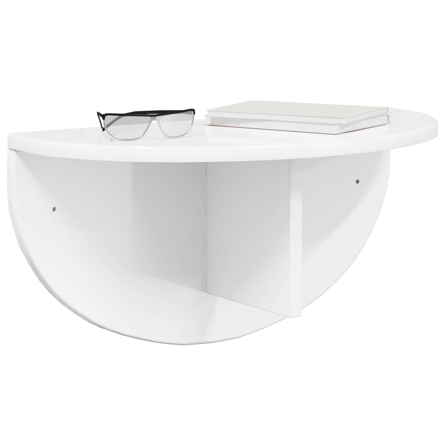 Falpolc 2 pcs Magas Fényű Fehér 48 x 24 x 24 cm Faanyag