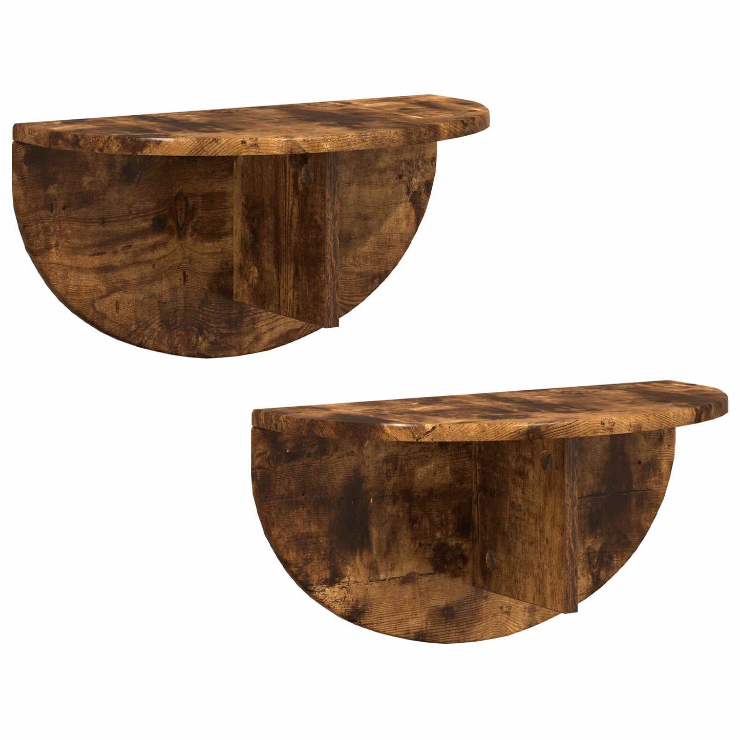 Falpolc 2 pcs Füstölt tölgy 48 x 24 x 24 cm Faanyag