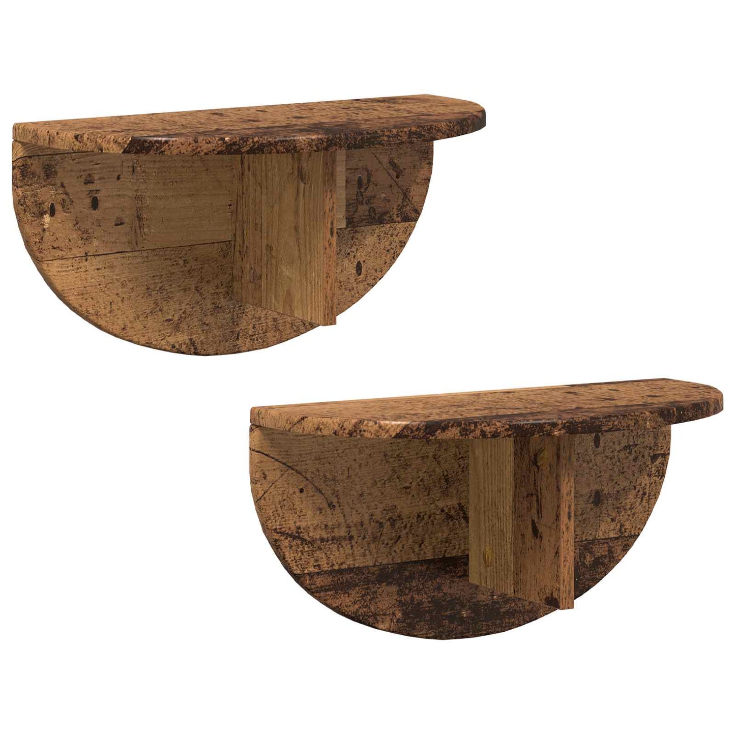 Falpolc Falra szerelhető 2 pcs Öreg fa 48 x 24 x 24 cm