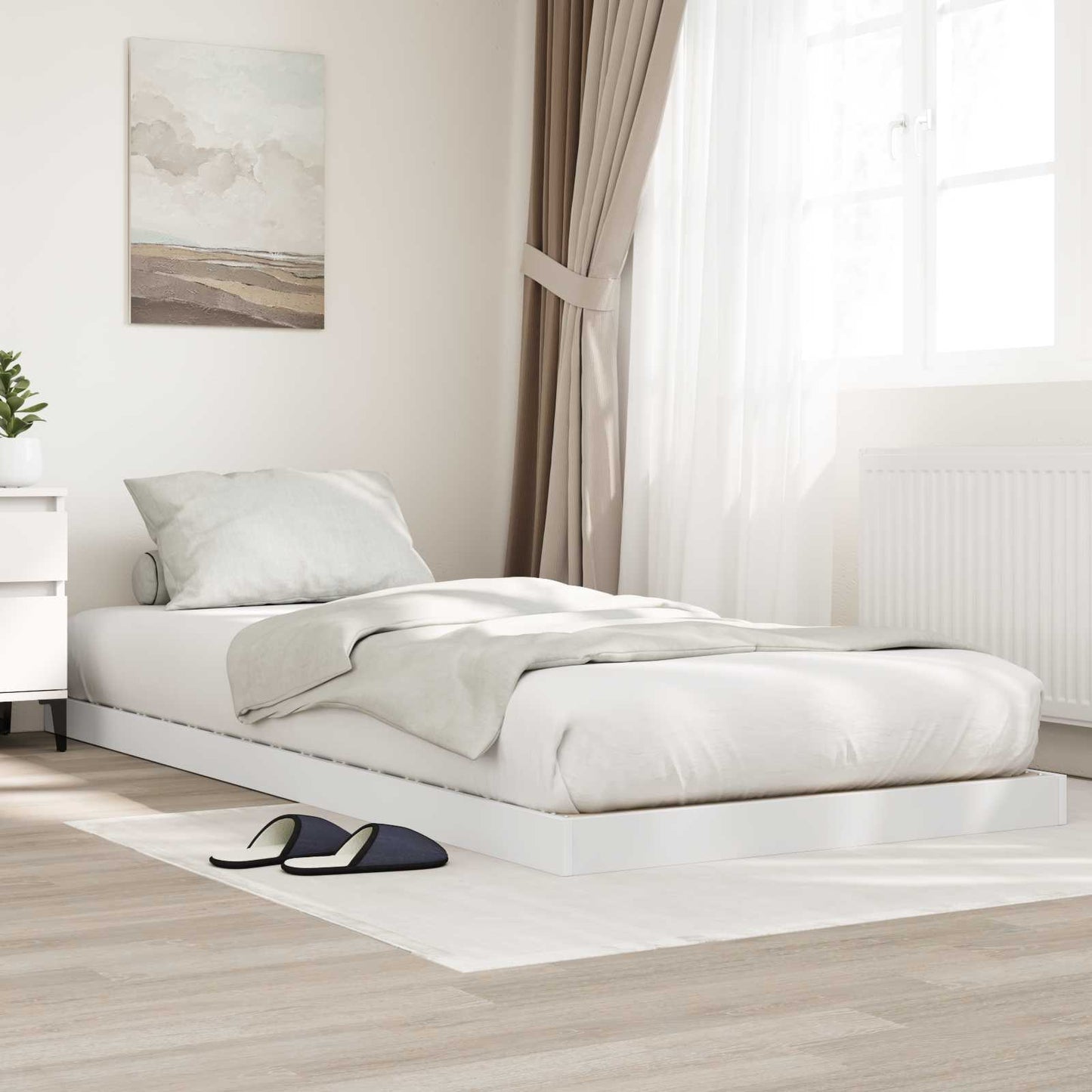 Földi ágykeret Fehér 80 x 200 cm Szerelt Fa