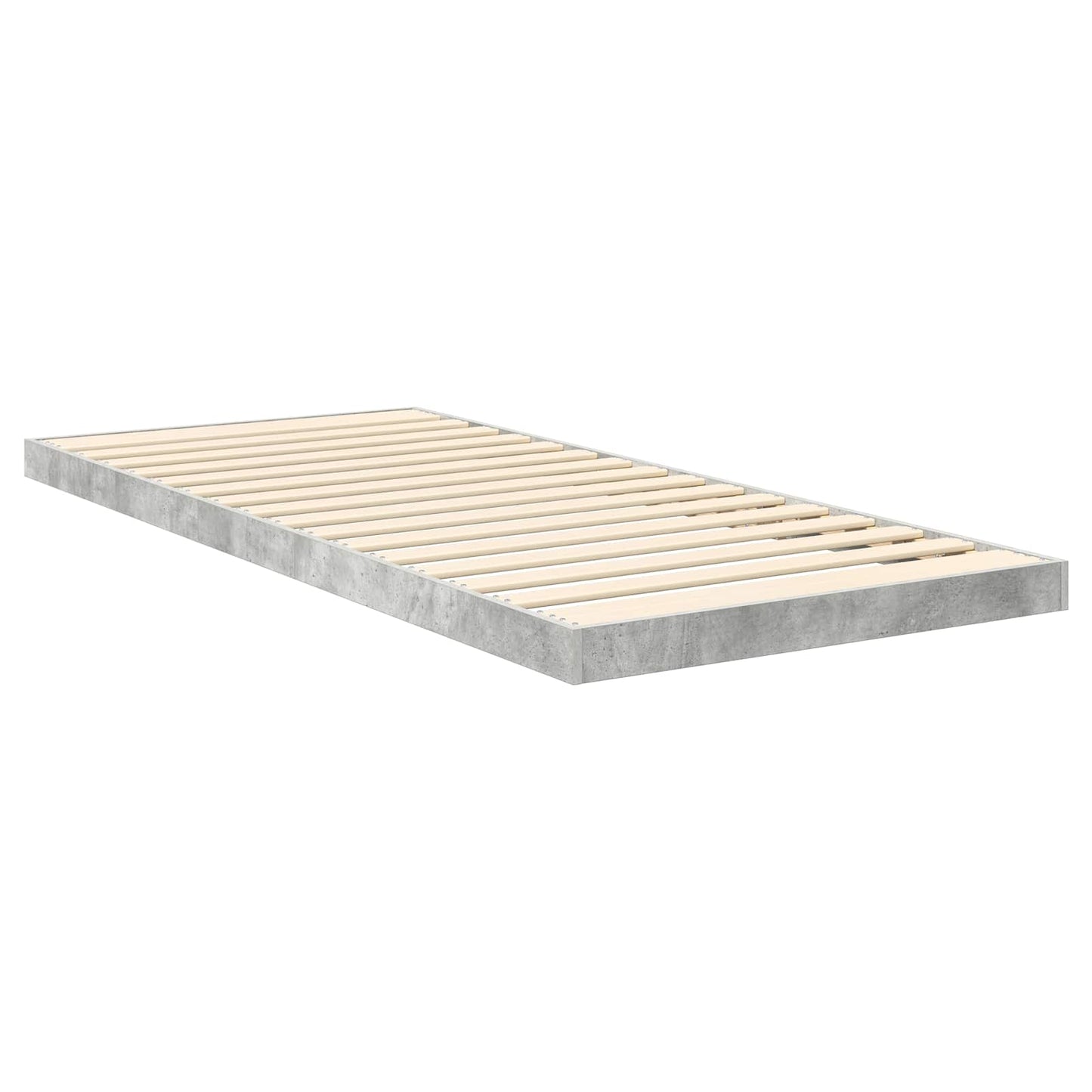 Földi ágykeret Beton Szürke 90 x 200 cm Szerelt Fa