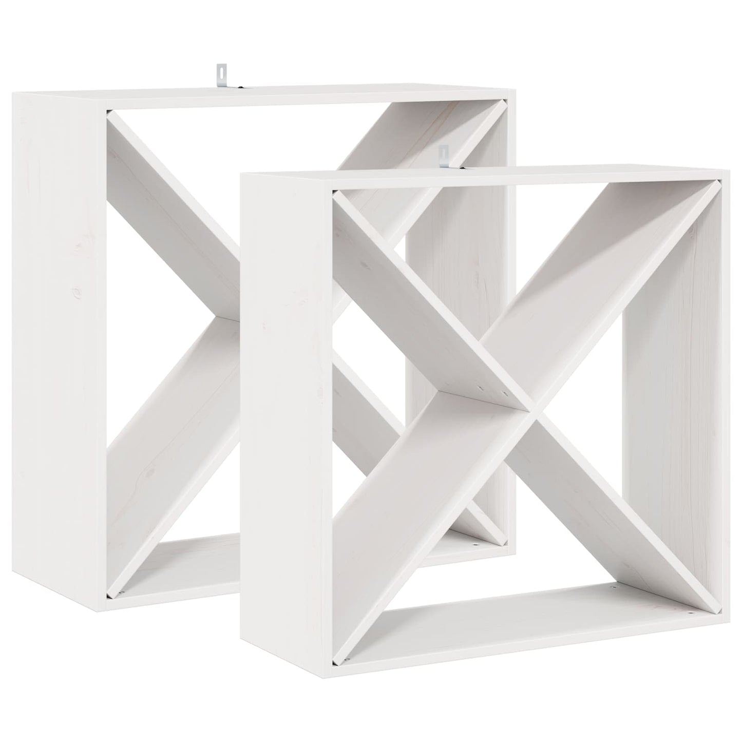 Borágas 2 pcs Fehér 62 x 25 x 62 cm Tömör fenyőfa