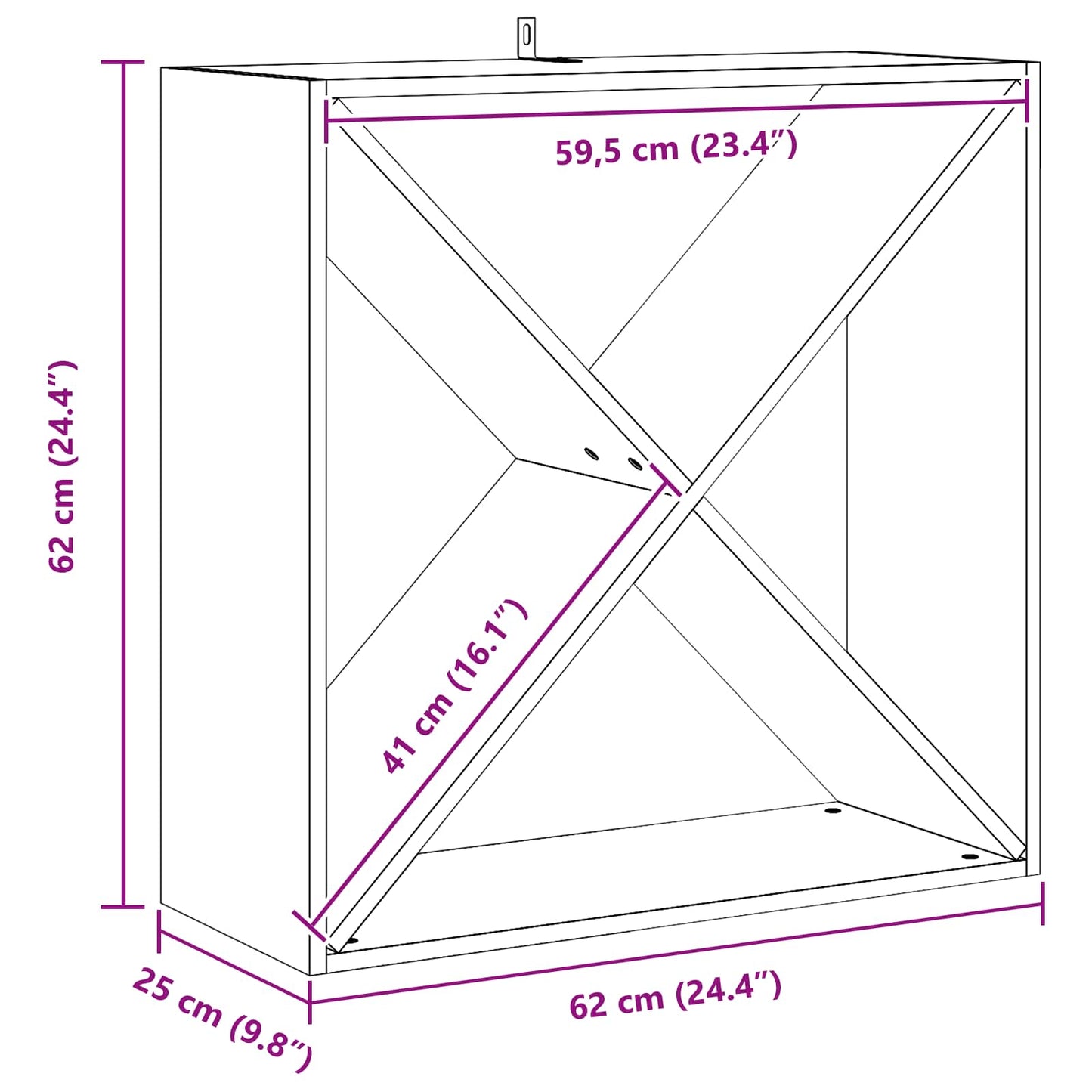 Borágas 2 pcs Fehér 62 x 25 x 62 cm Tömör fenyőfa