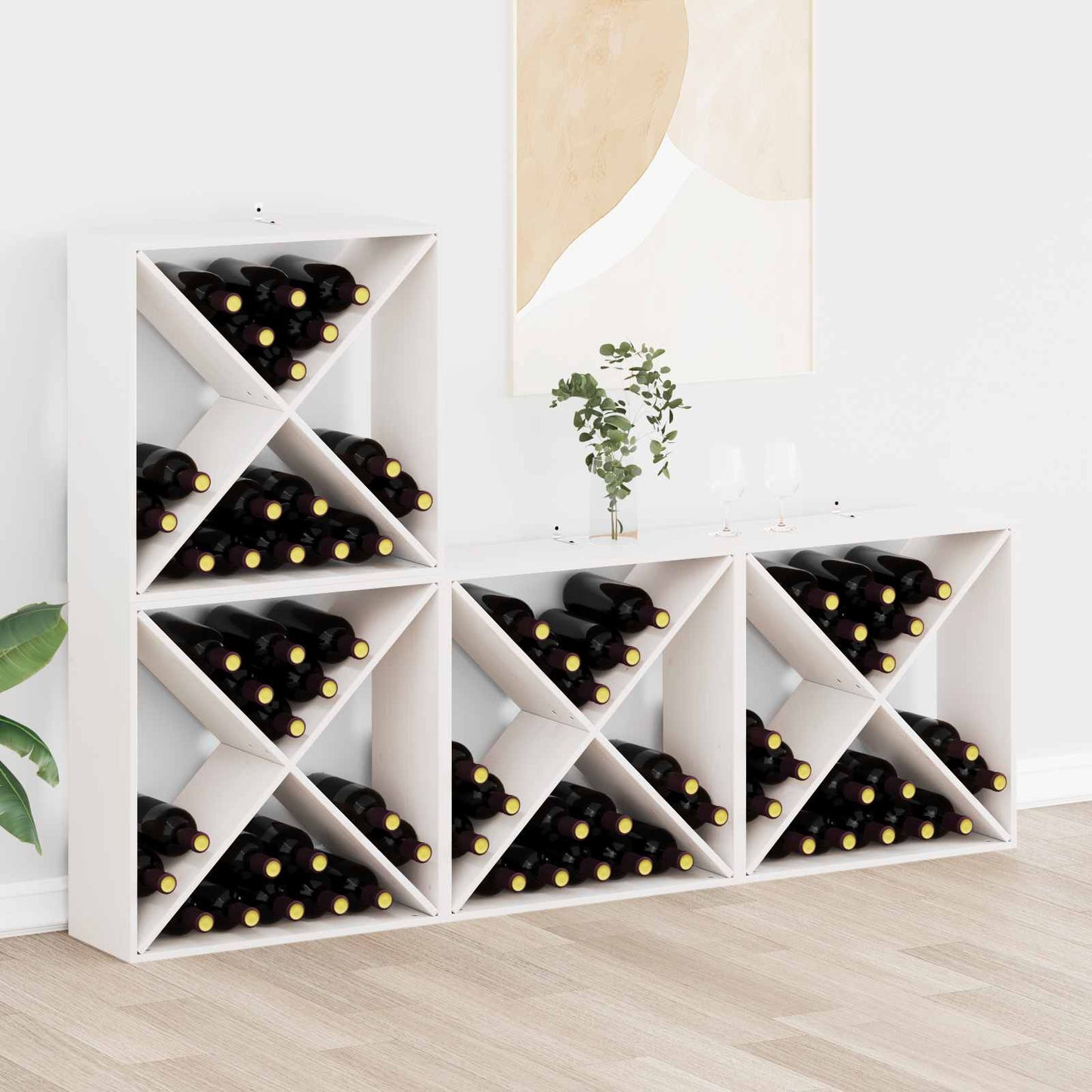 Borágas 4 pcs Fehér 62 x 25 x 62 cm Tömör fenyőfa