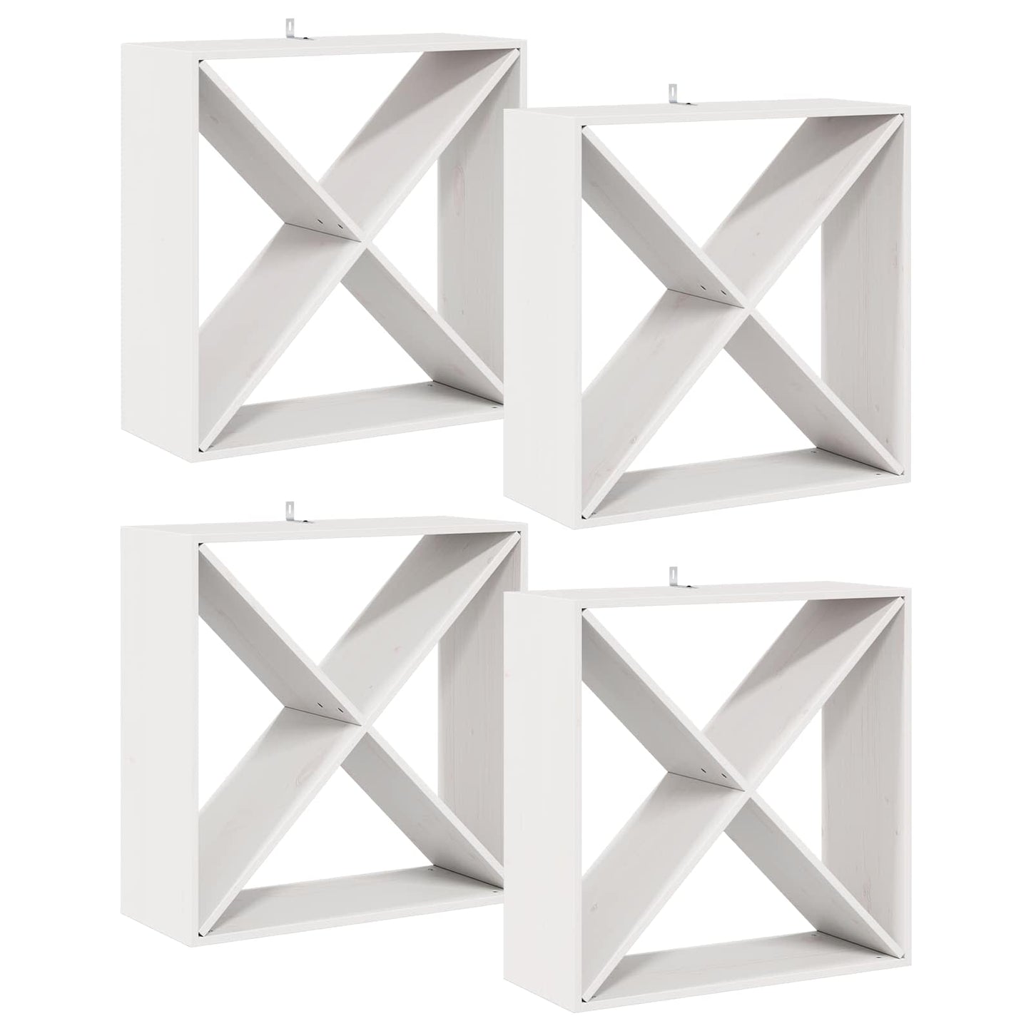 Borágas 4 pcs Fehér 62 x 25 x 62 cm Tömör fenyőfa