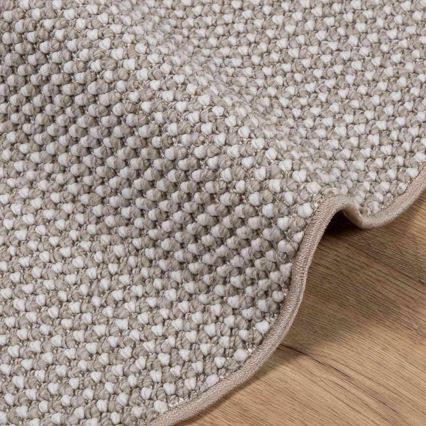 Területszőnyegek Kerek LUGO Krém és Taupe Ø 120 CM Poliészter
