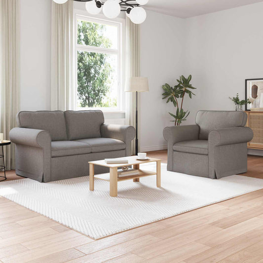 Kanapé Szett 2 pcs Tópszínű 155 x 82 x 80 cm szövet