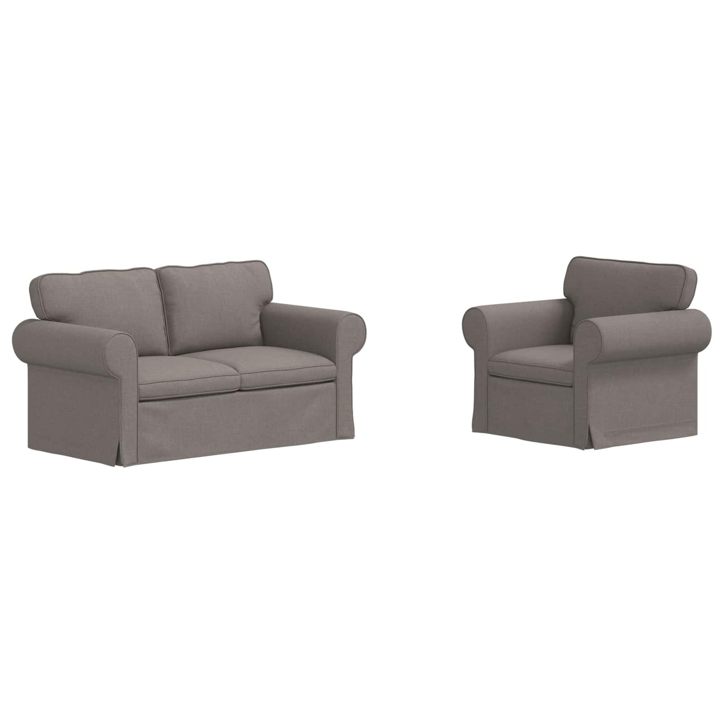 Kanapé Szett 2 pcs Tópszínű 155 x 82 x 80 cm szövet
