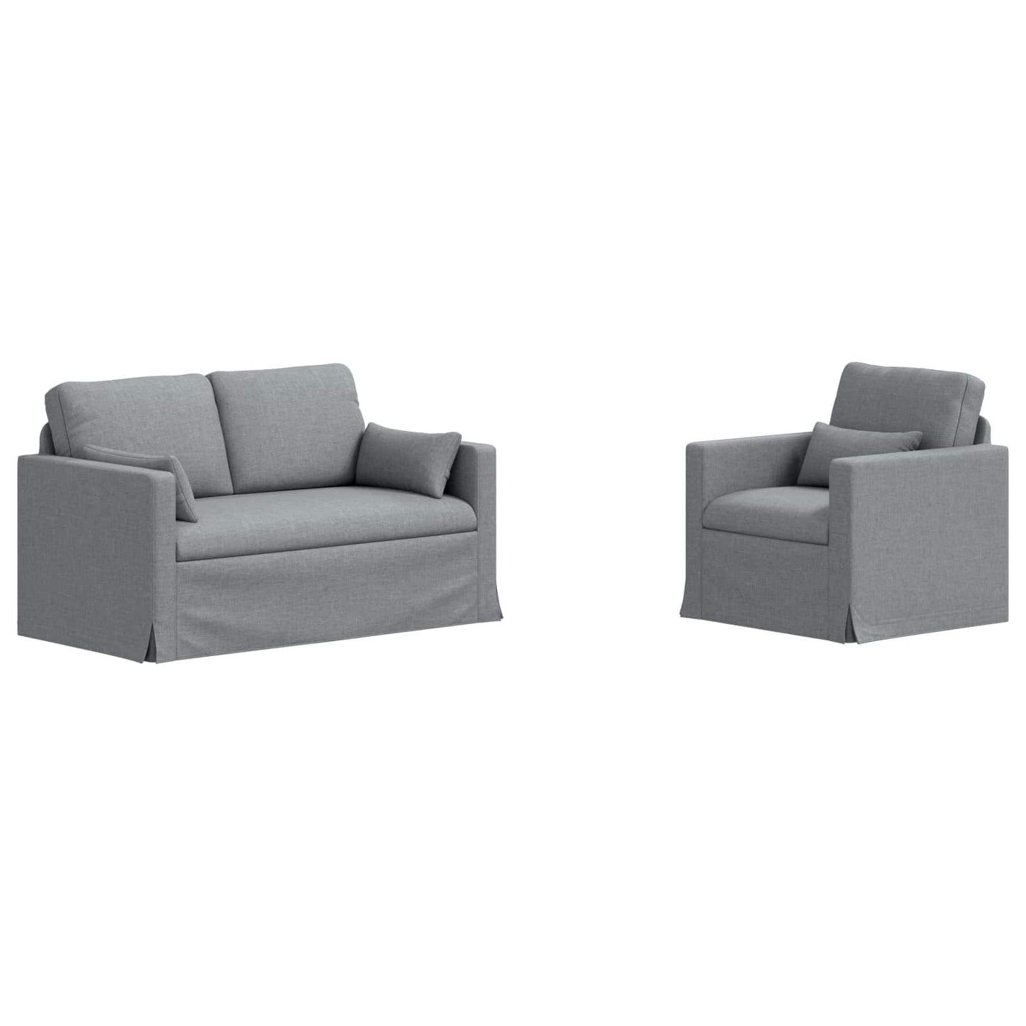 Kanapé Szett 2 pcs Világosszürke 139 x 78 x 80 cm szövet
