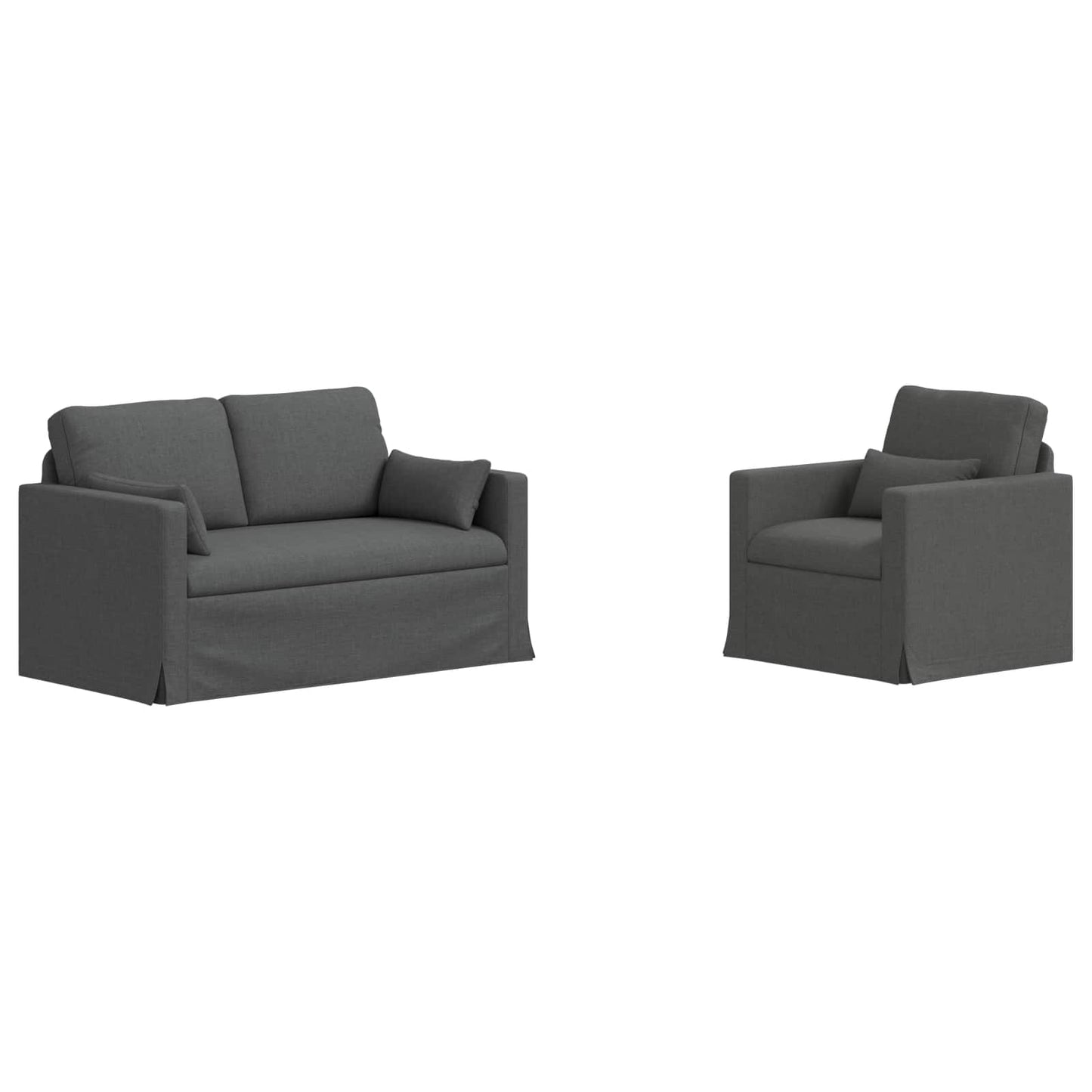 Kanapé Szett 2 pcs Sötétszürke 139 x 78 x 80 cm szövet