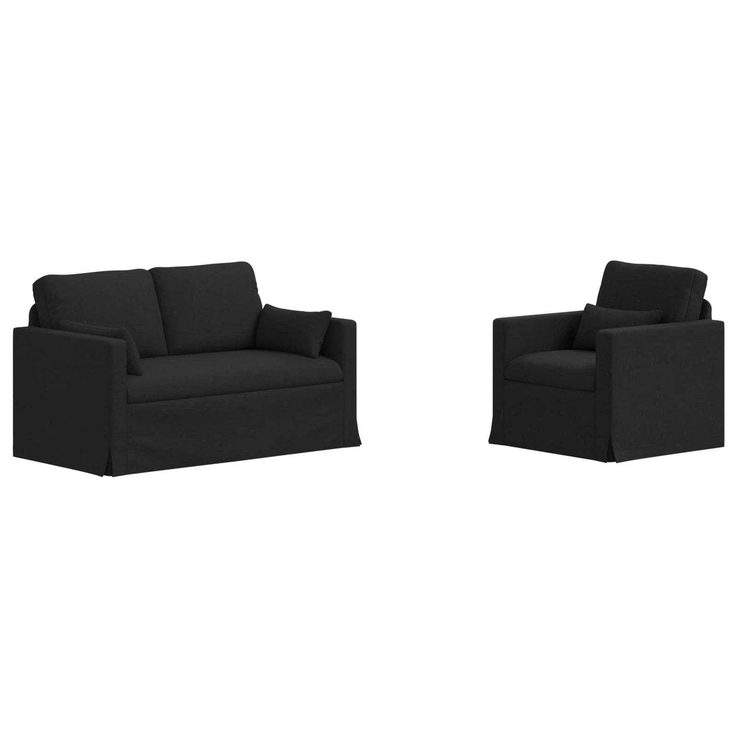 Kanapé Szett 2 pcs Fekete 139 x 78 x 80 cm szövet