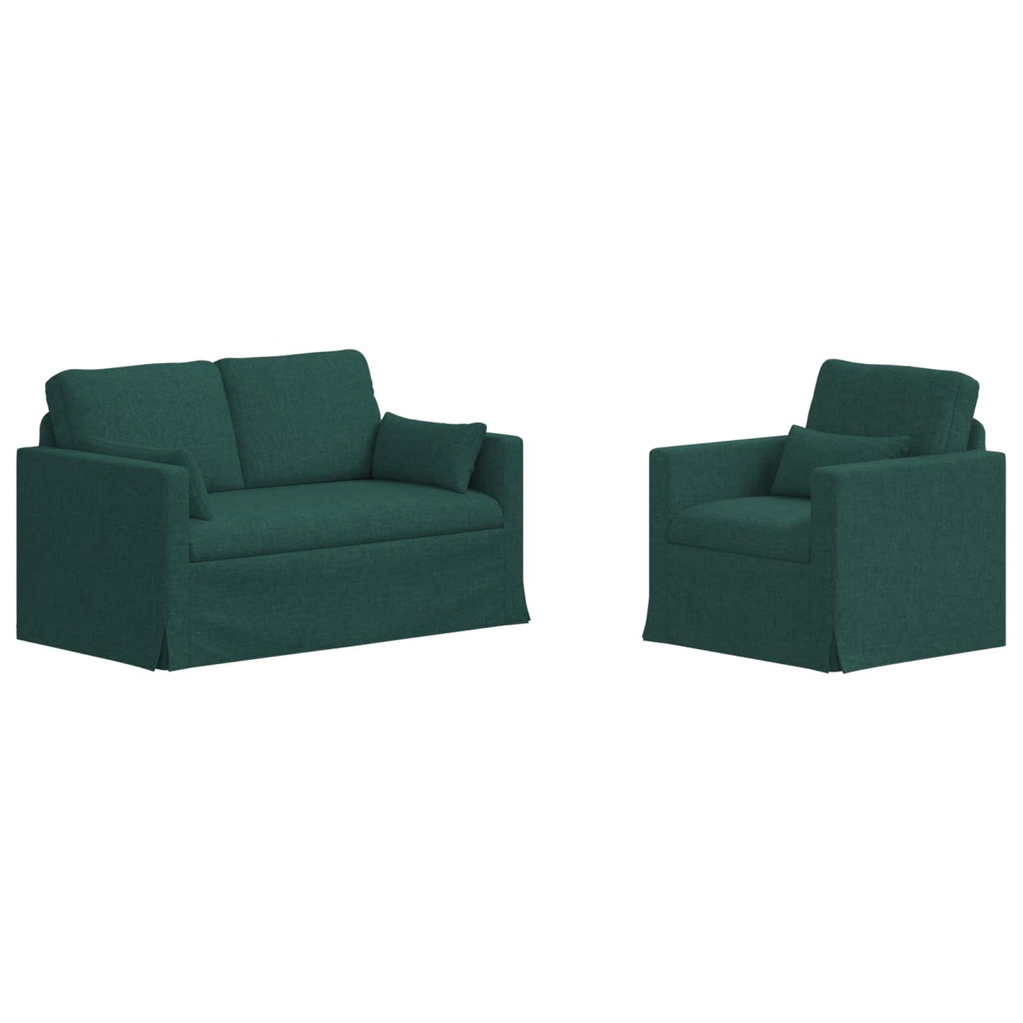Kanapé Szett 2 pcs Sötétzöld 139 x 78 x 80 cm szövet
