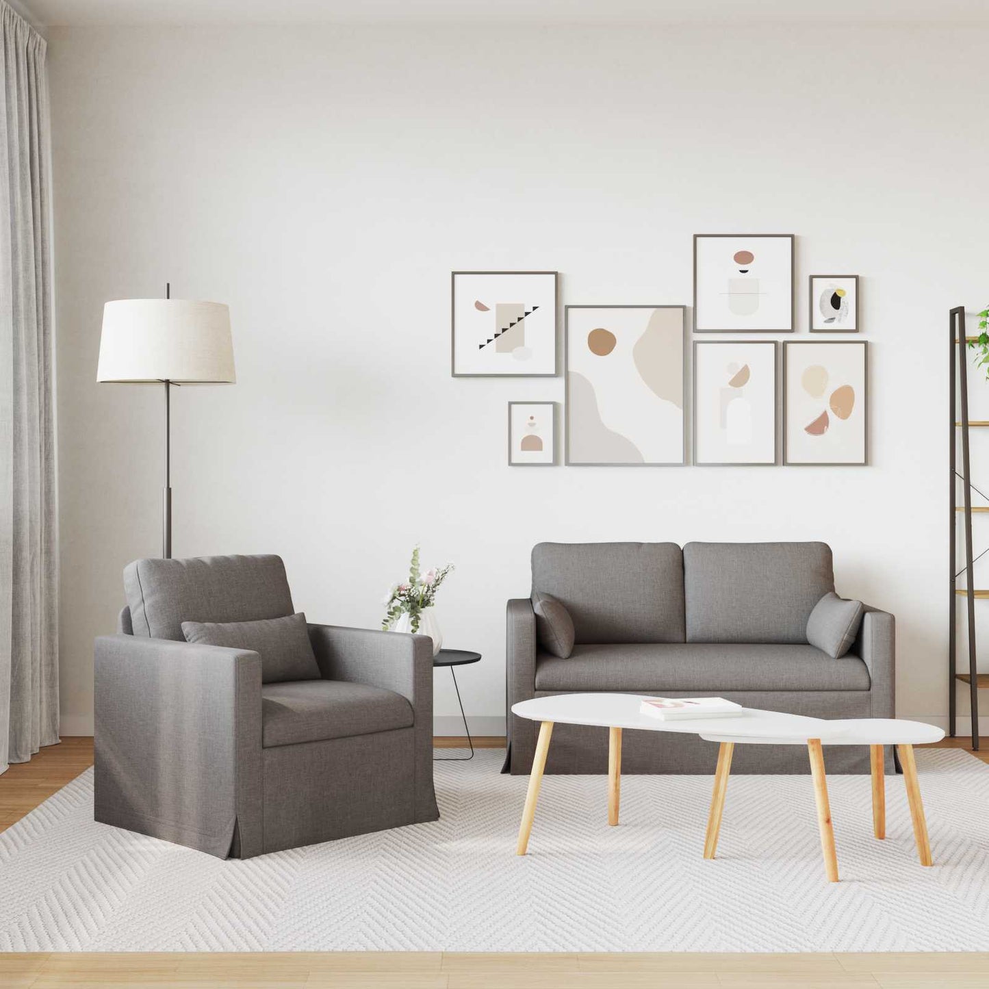 Kanapé Szett 2 pcs Tópszínű 139 x 78 x 80 cm szövet