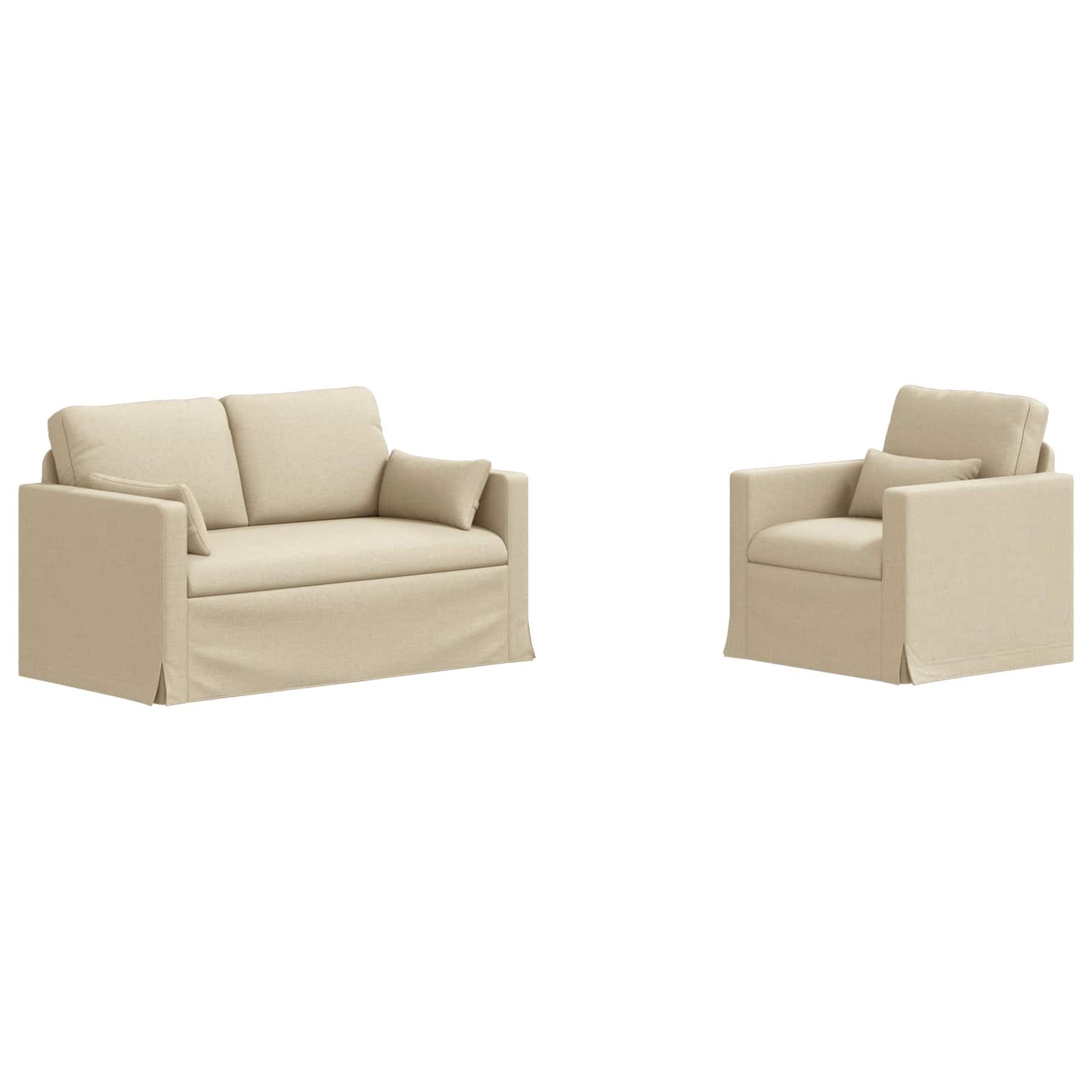 Kanapé Szett 2 pcs Krém 139 x 78 x 80 cm szövet