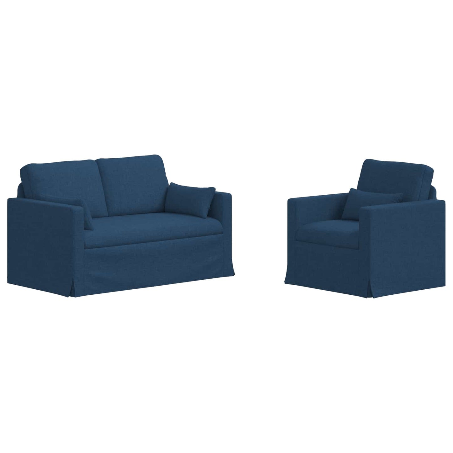Kanapé Szett 2 pcs Kék 139 x 78 x 80 cm szövet