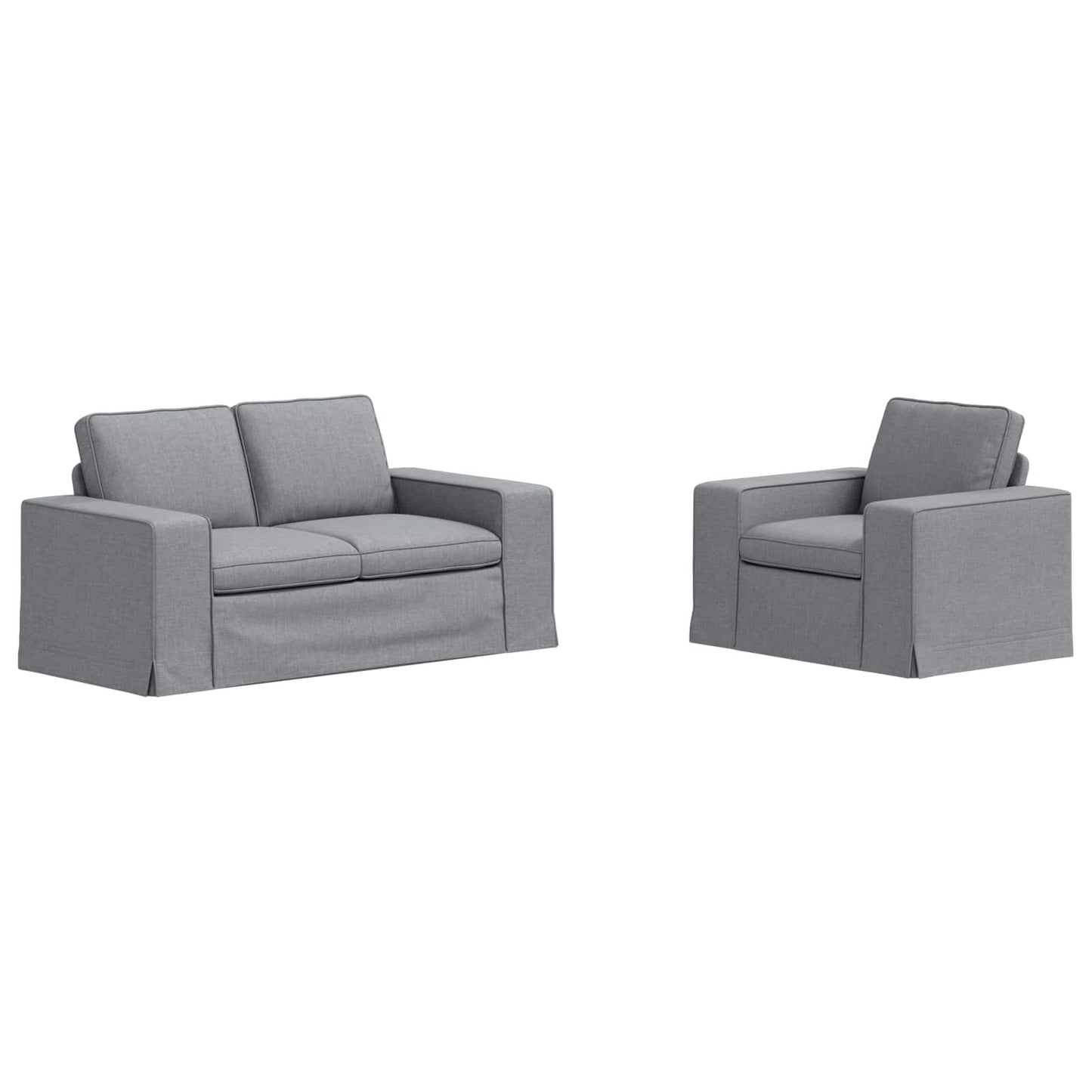 Kanapé Szett 2 pcs Világosszürke 162 x 80 x 82 cm szövet