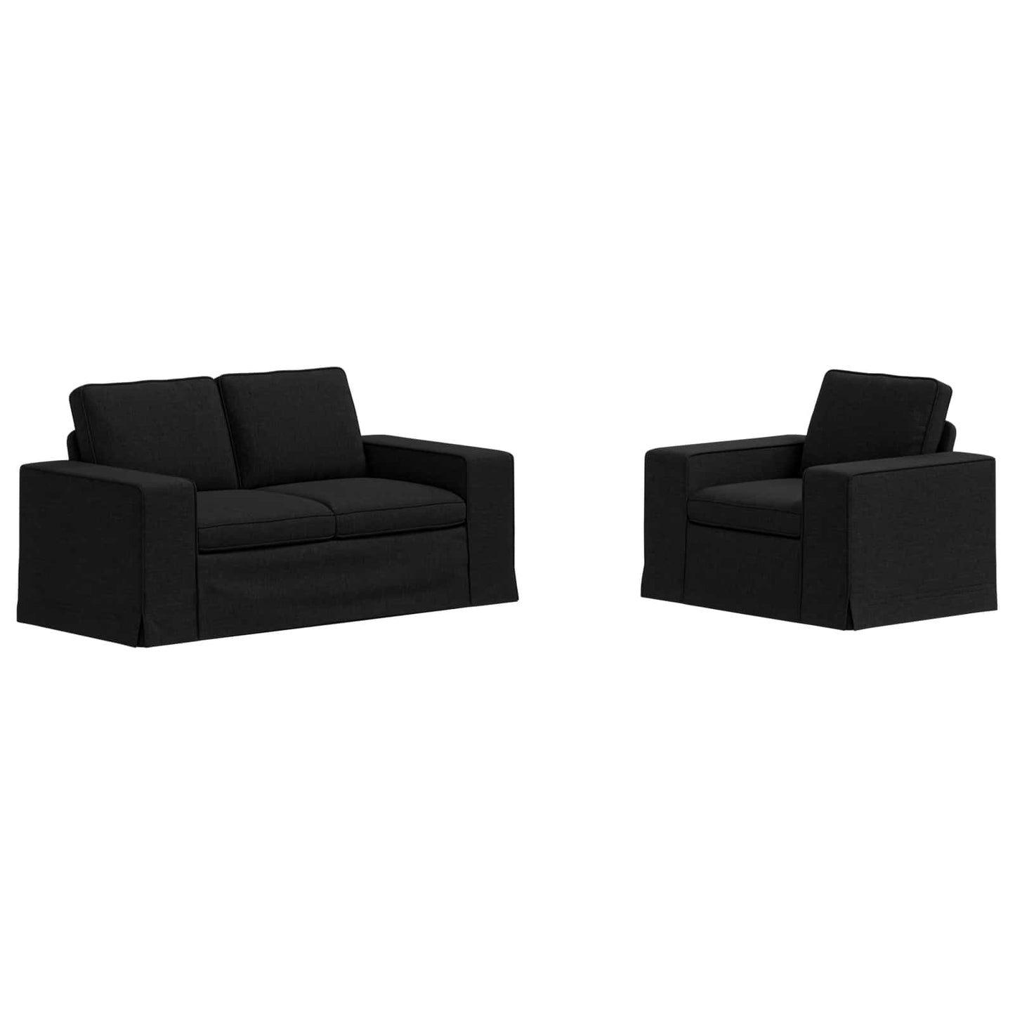 Kanapé Szett 2 pcs Fekete 162 x 80 x 82 cm szövet