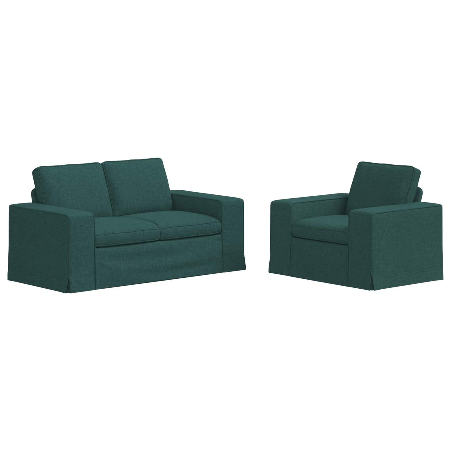 Kanapé Szett 2 pcs Sötétzöld 162 x 80 x 82 cm szövet