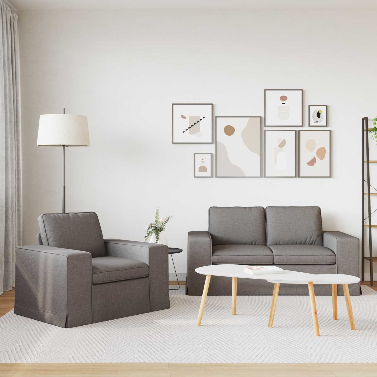 Kanapé Szett 2 pcs Tópszínű 162 x 80 x 82 cm szövet