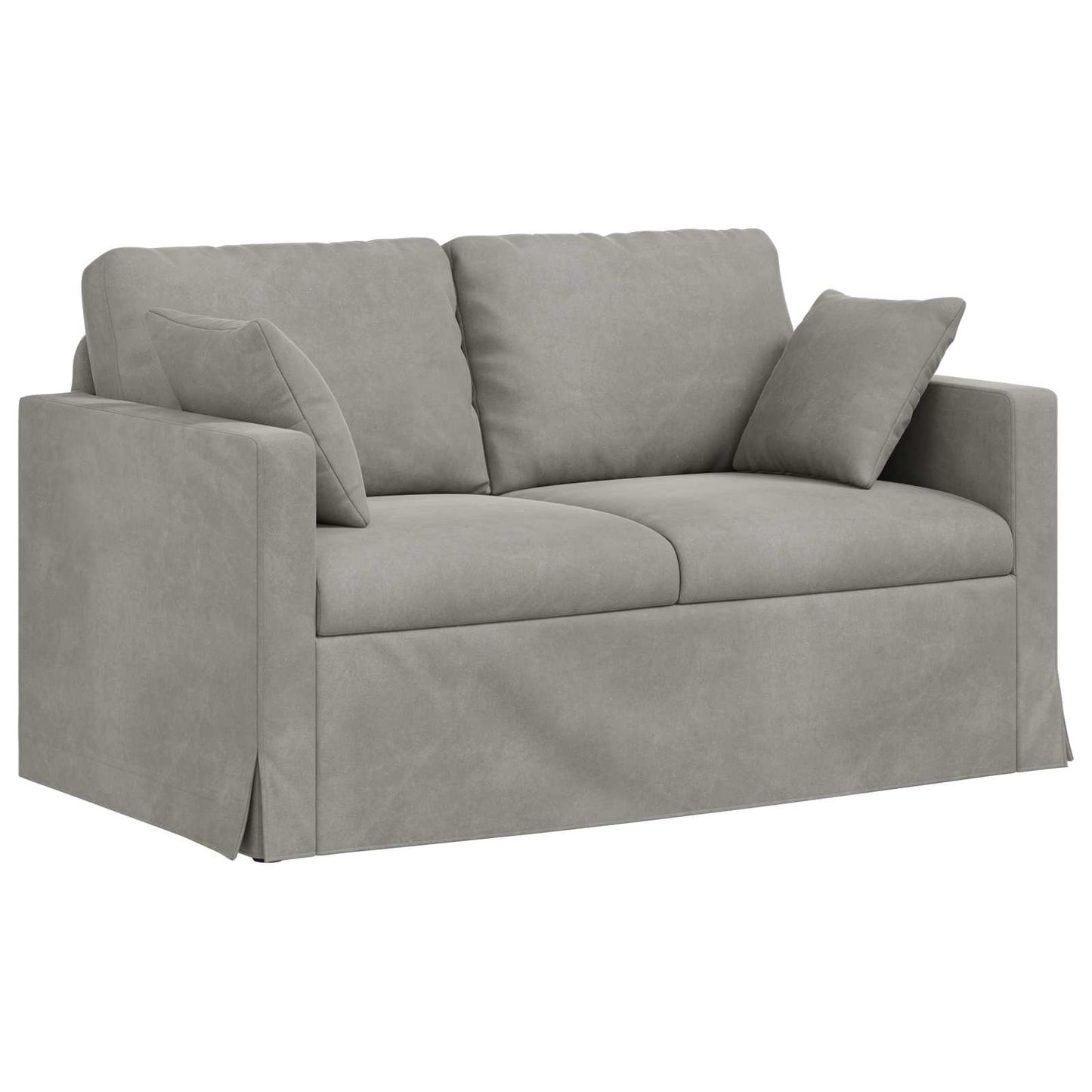 Kanapé Szett 2 pcs Világosszürke 138 x 78 x 80 cm Bársony