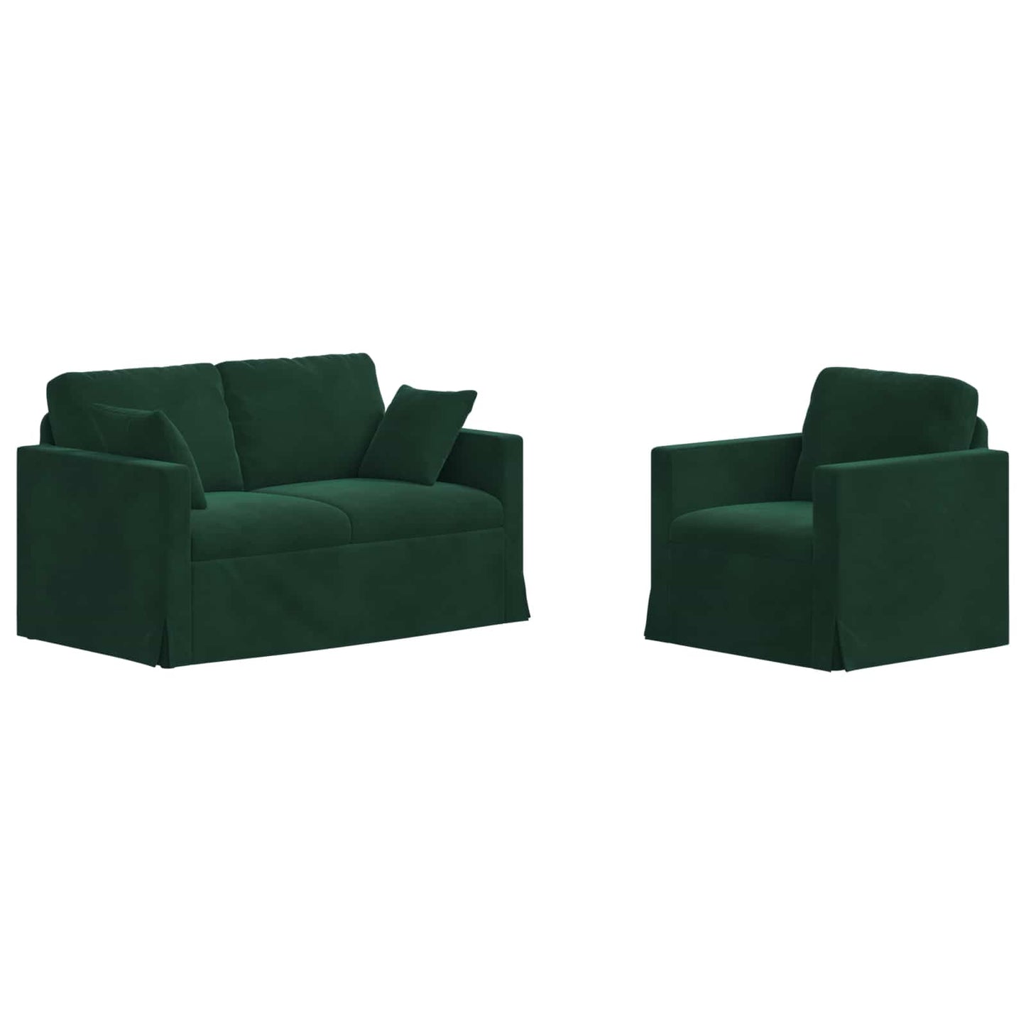 Kanapé Szett 2 pcs Sötétzöld 138 x 78 x 80 cm Bársony