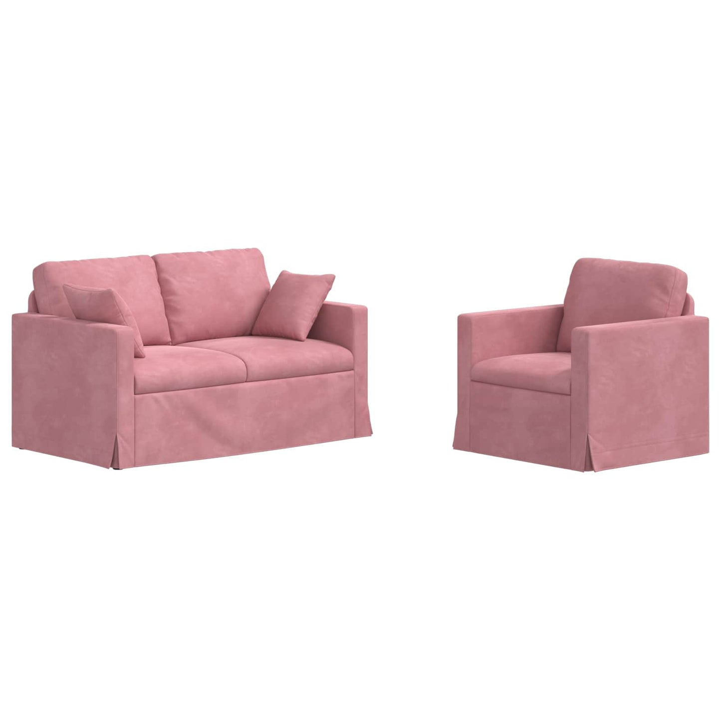 Kanapé Szett 2 pcs Rózsaszín 138 x 78 x 80 cm Bársony