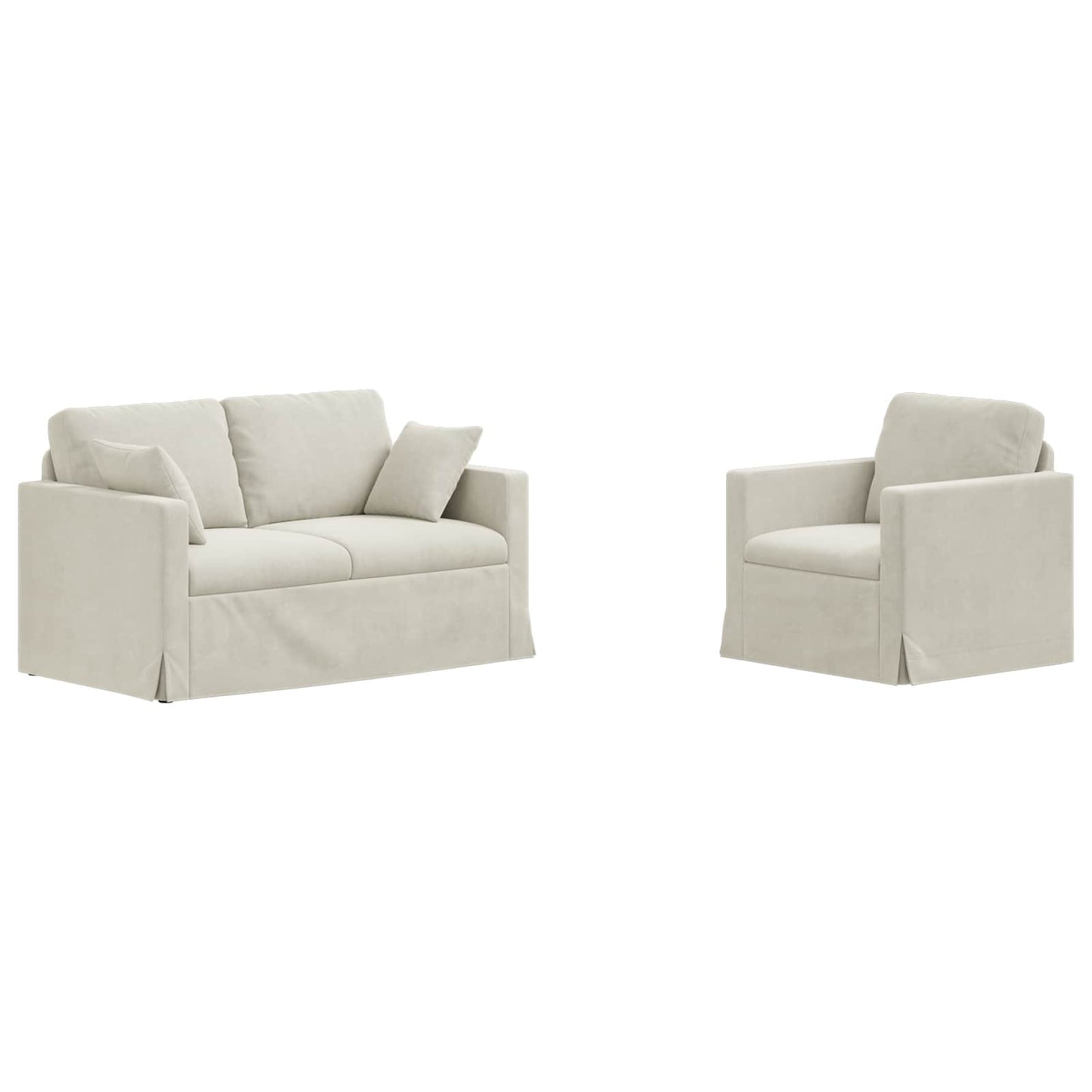 Kanapé Szett 2 pcs Krém 138 x 78 x 80 cm Bársony