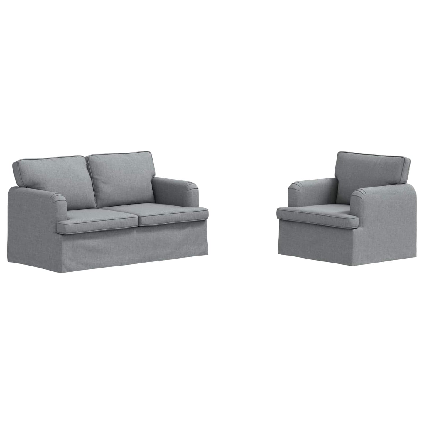 Kanapé Szett 2 pcs Világosszürke 144 x 80 x 85 cm szövet