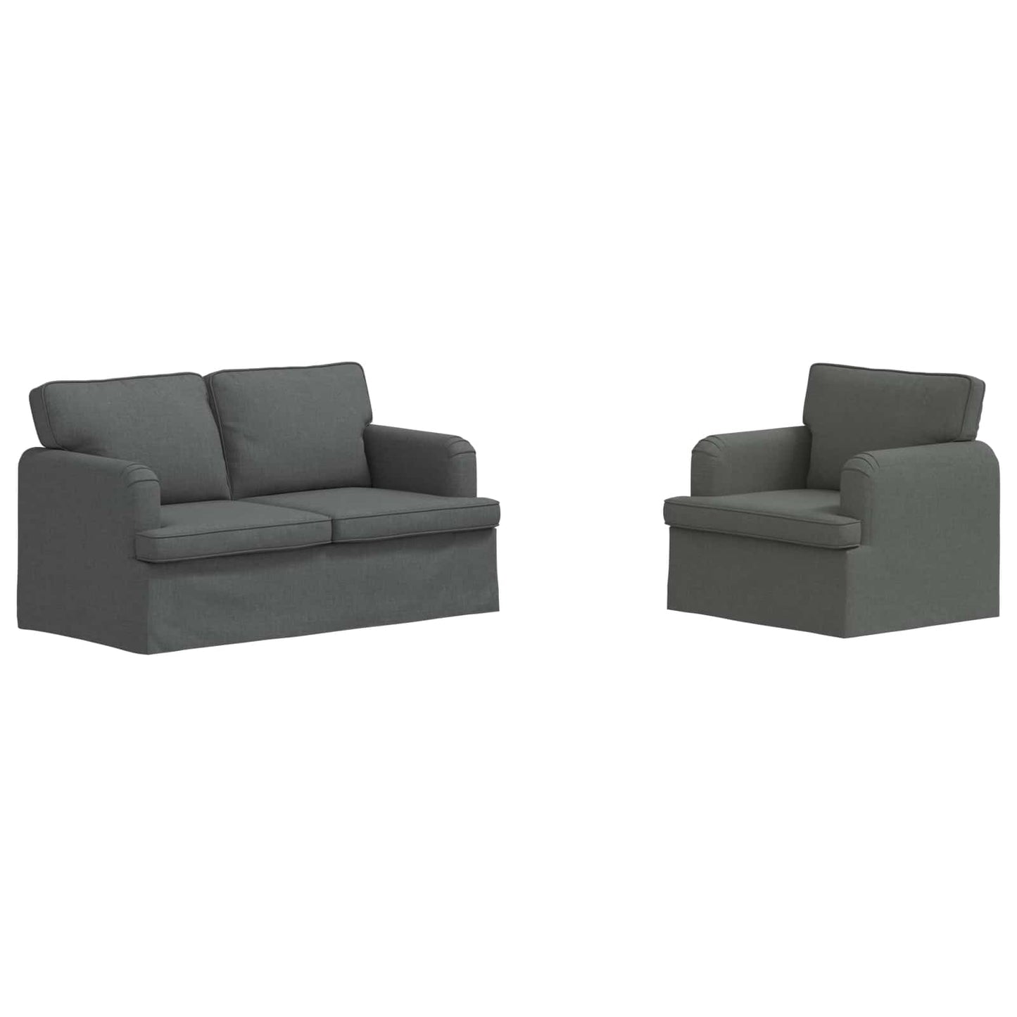 Kanapé Szett 2 pcs Sötétszürke 144 x 80 x 85 cm szövet