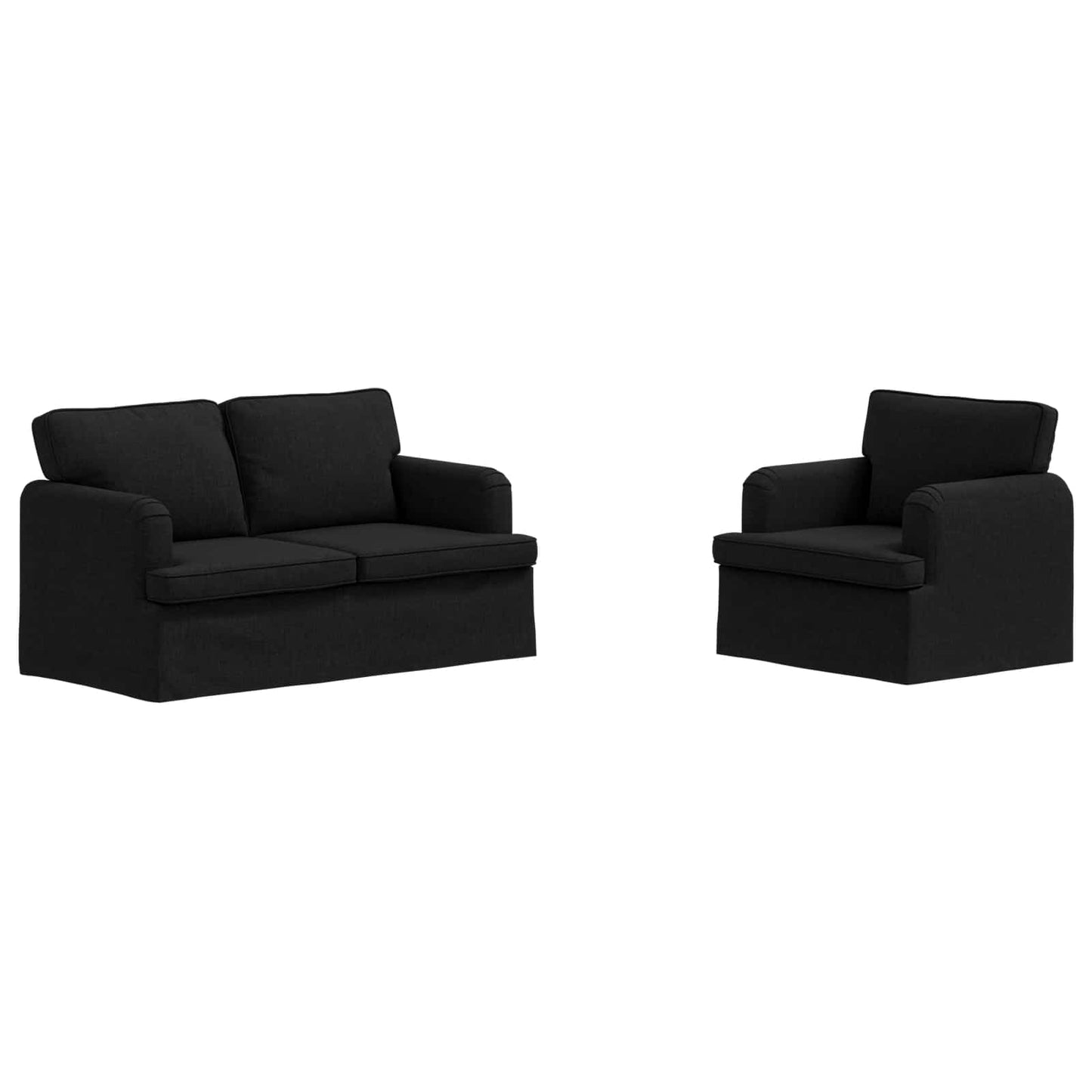 Kanapé Szett 2 pcs Fekete 144 x 80 x 85 cm szövet