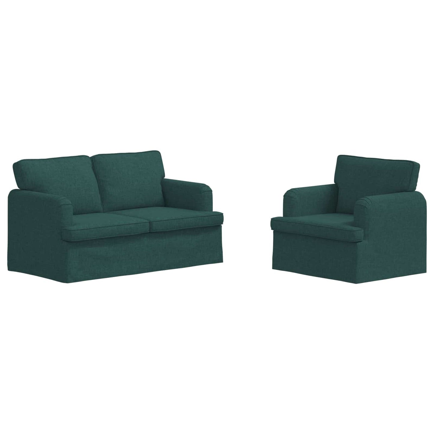 Kanapé Szett 2 pcs Sötétzöld 144 x 80 x 85 cm szövet