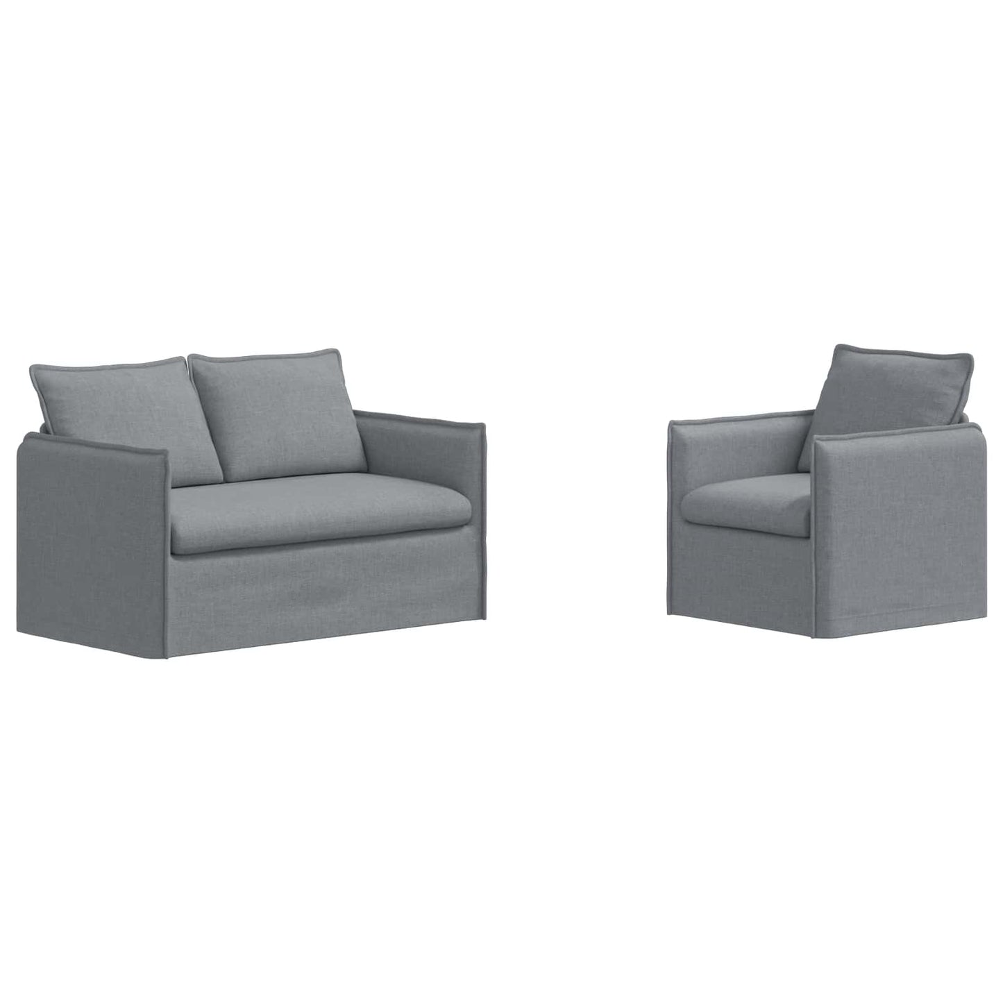 Kanapé Szett 2 pcs Világosszürke 136 x 82 x 85 cm Szövet