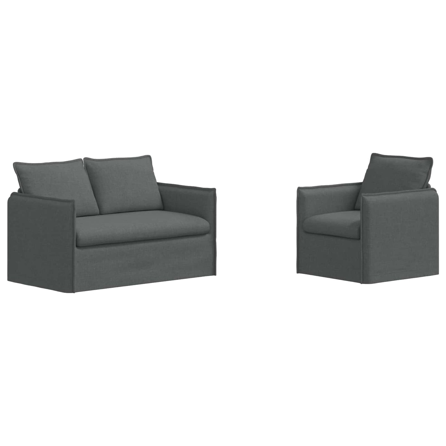 Kanapé Szett 2 pcs Sötétszürke 136 x 82 x 85 cm Szövet