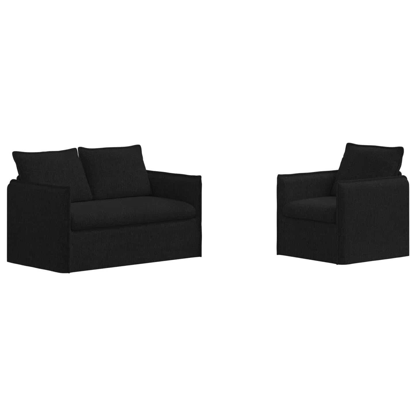 Kanapé Szett 2 pcs Fekete 136 x 82 x 85 cm Szövet