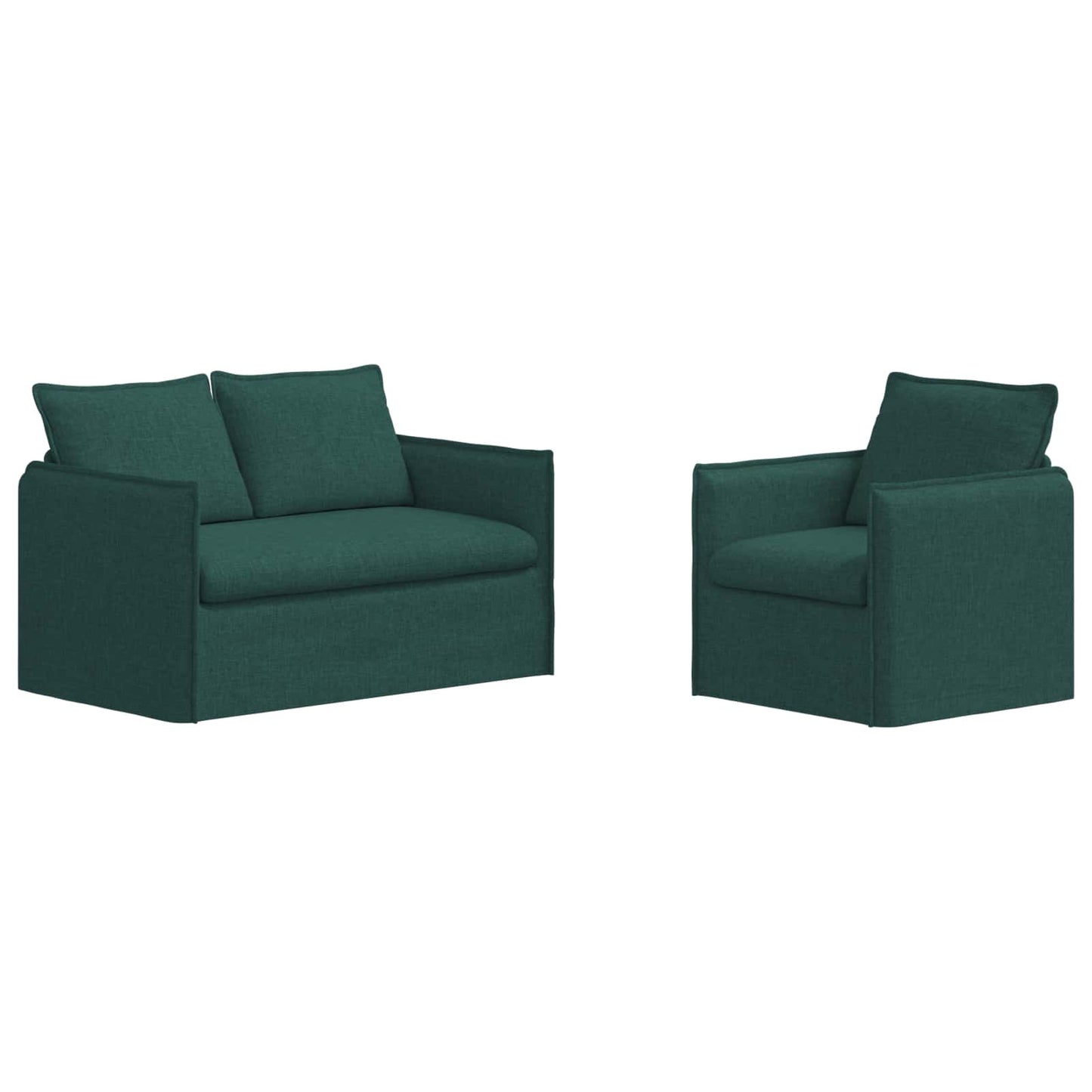 Kanapé Szett 2 pcs Sötétzöld 136 x 82 x 85 cm Szövet