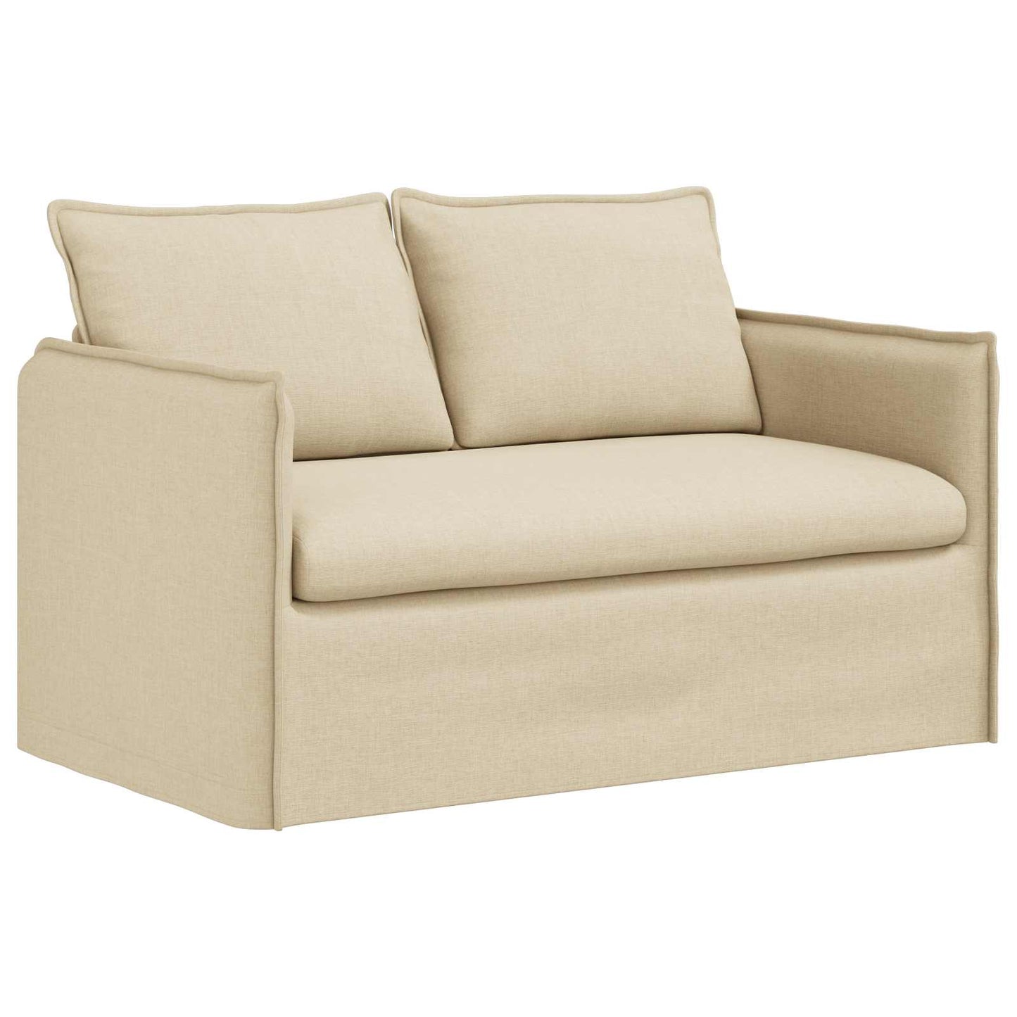 Kanapé Szett 2 pcs Krémszínű 136 x 82 x 85 cm Szövet