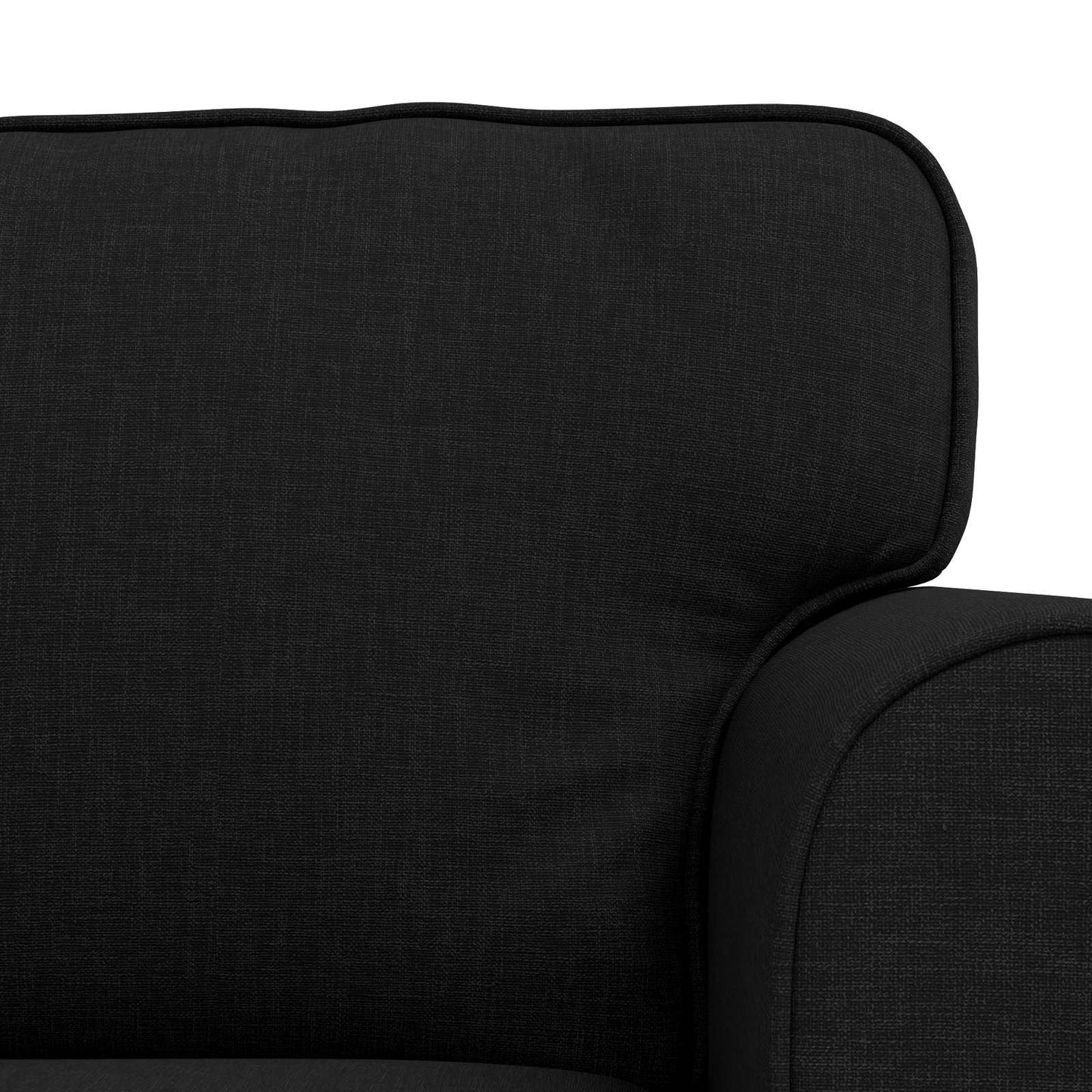 Kanapé Szett 2 pcs Fekete 175 x 82 x 80 cm szövet